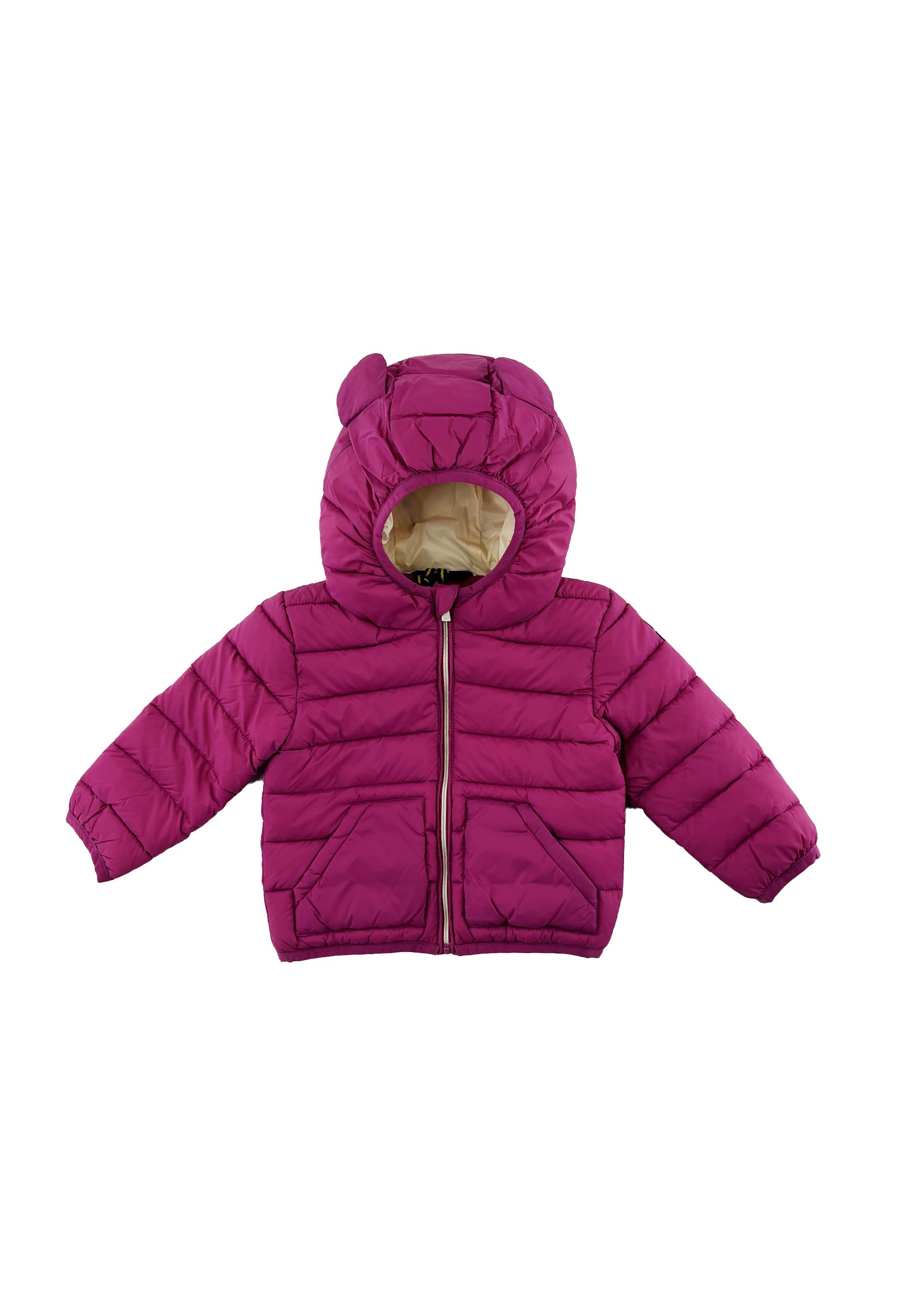 Piumino rosa fucsia trapuntato con Cappuccio