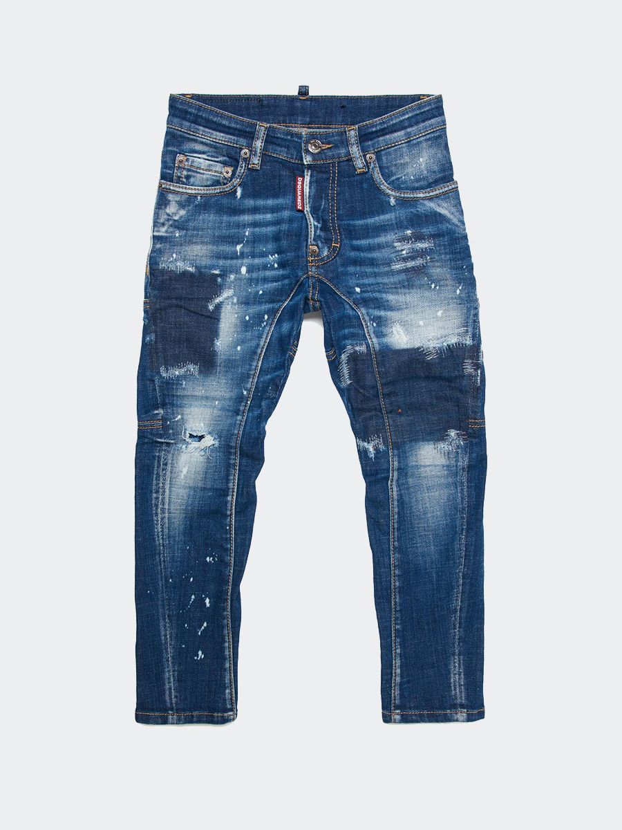 Jeans cinque tasche effetto vernice