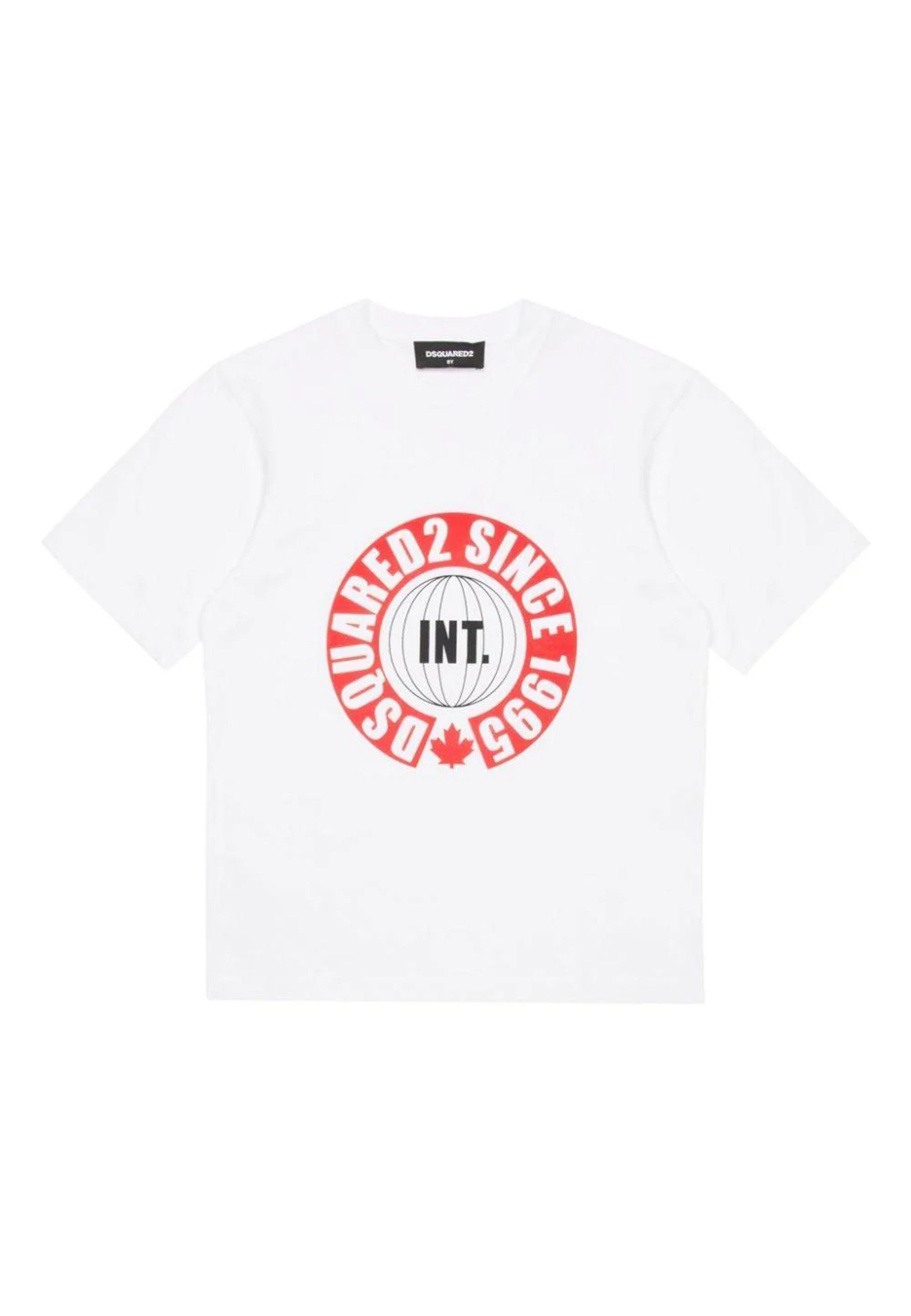 T-shirt Bianca girocollo con Stampa Sport 