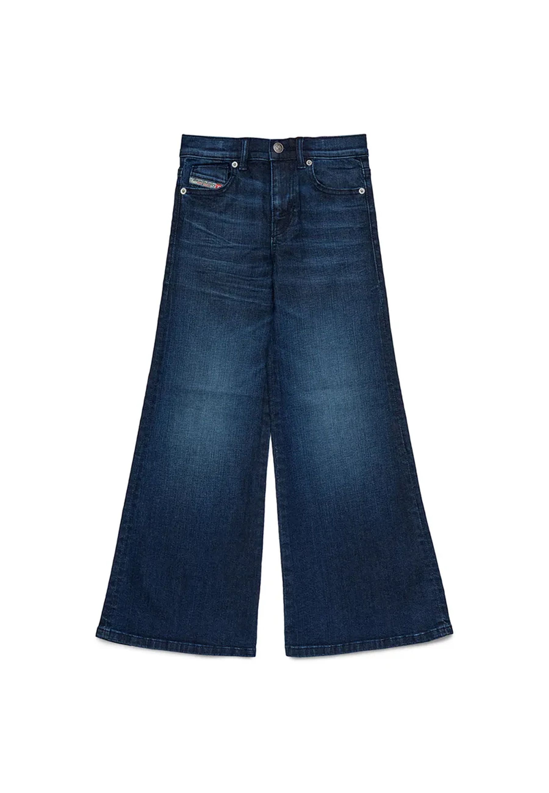 Jeans blu gamba a campana