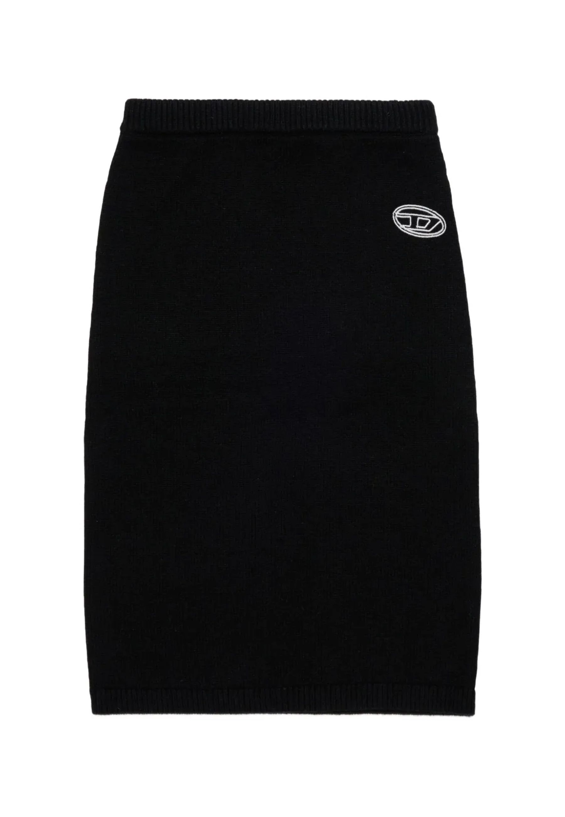 Gonna a tubino in maglia nero