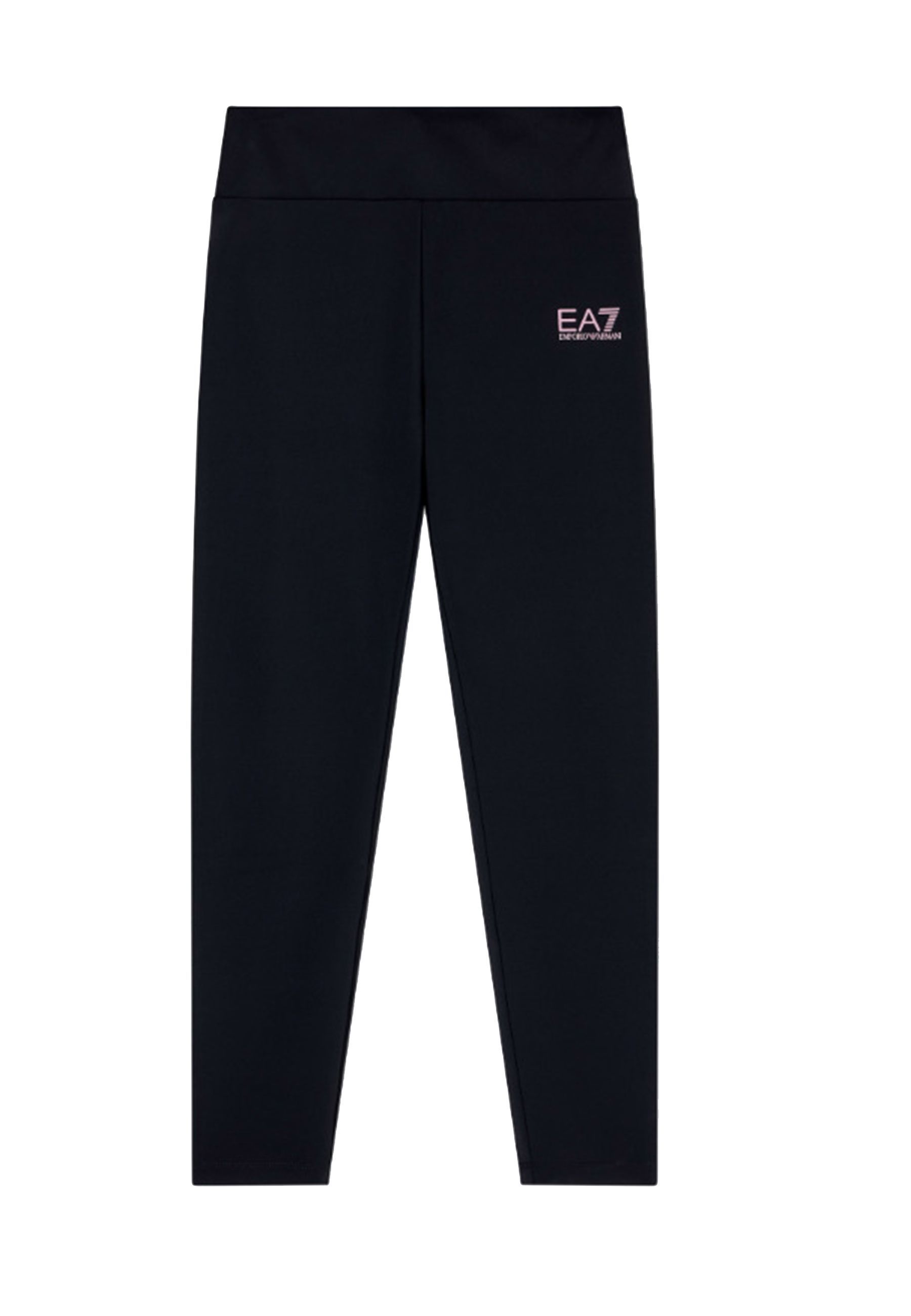 Leggings tinta unita elasticizzati con contrasto colore Logo nero orchidea
