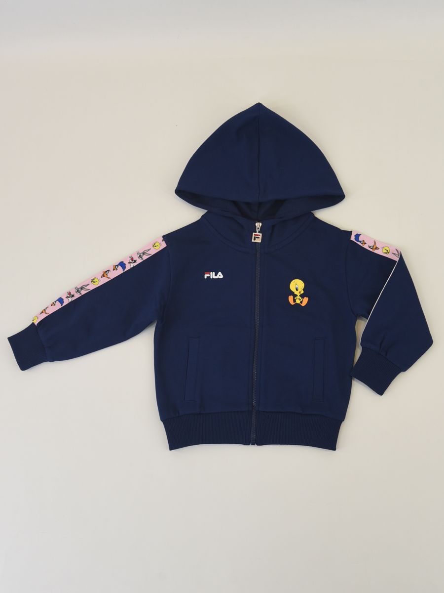 Felpa fullzip con cappuccio e bande sulle maniche Looney Tunes