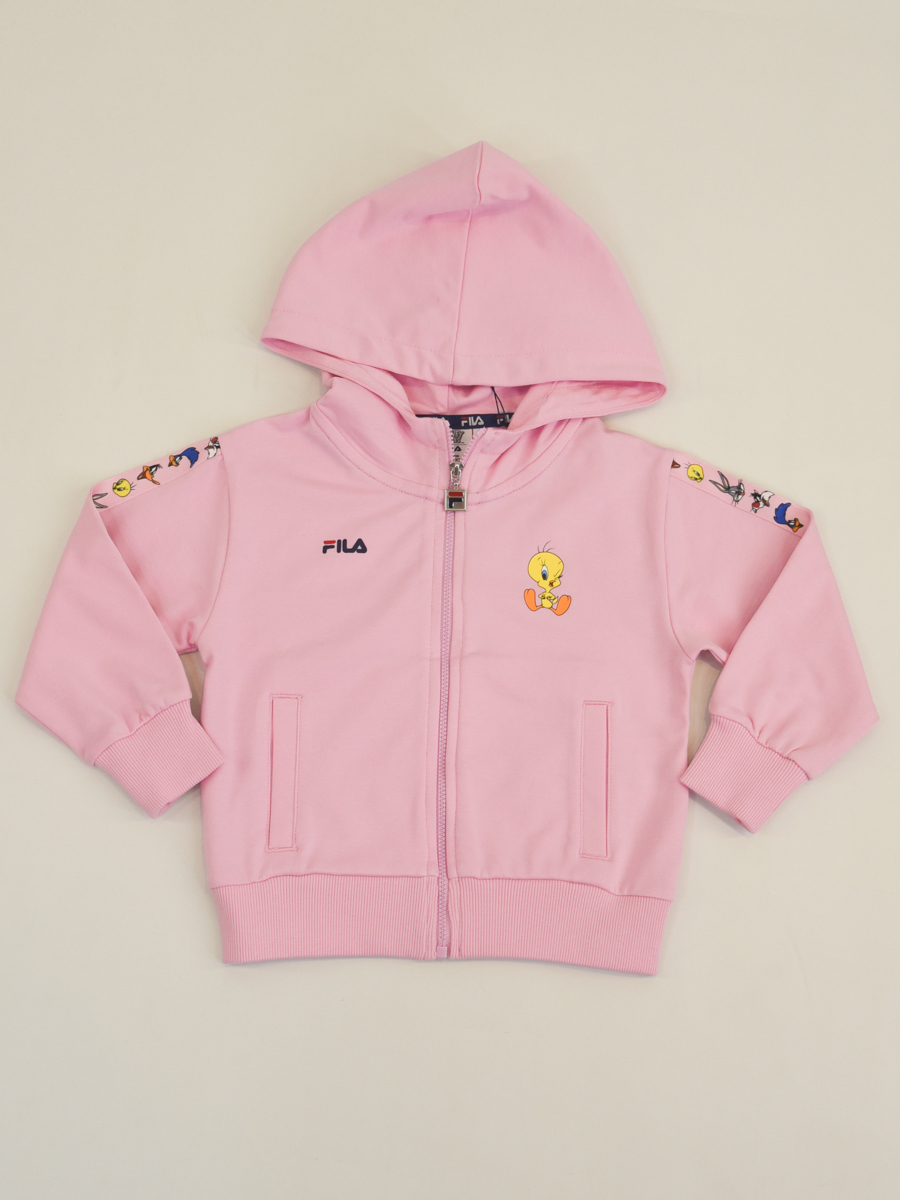 Felpa fullzip con cappuccio e bande sulle maniche Looney Tunes