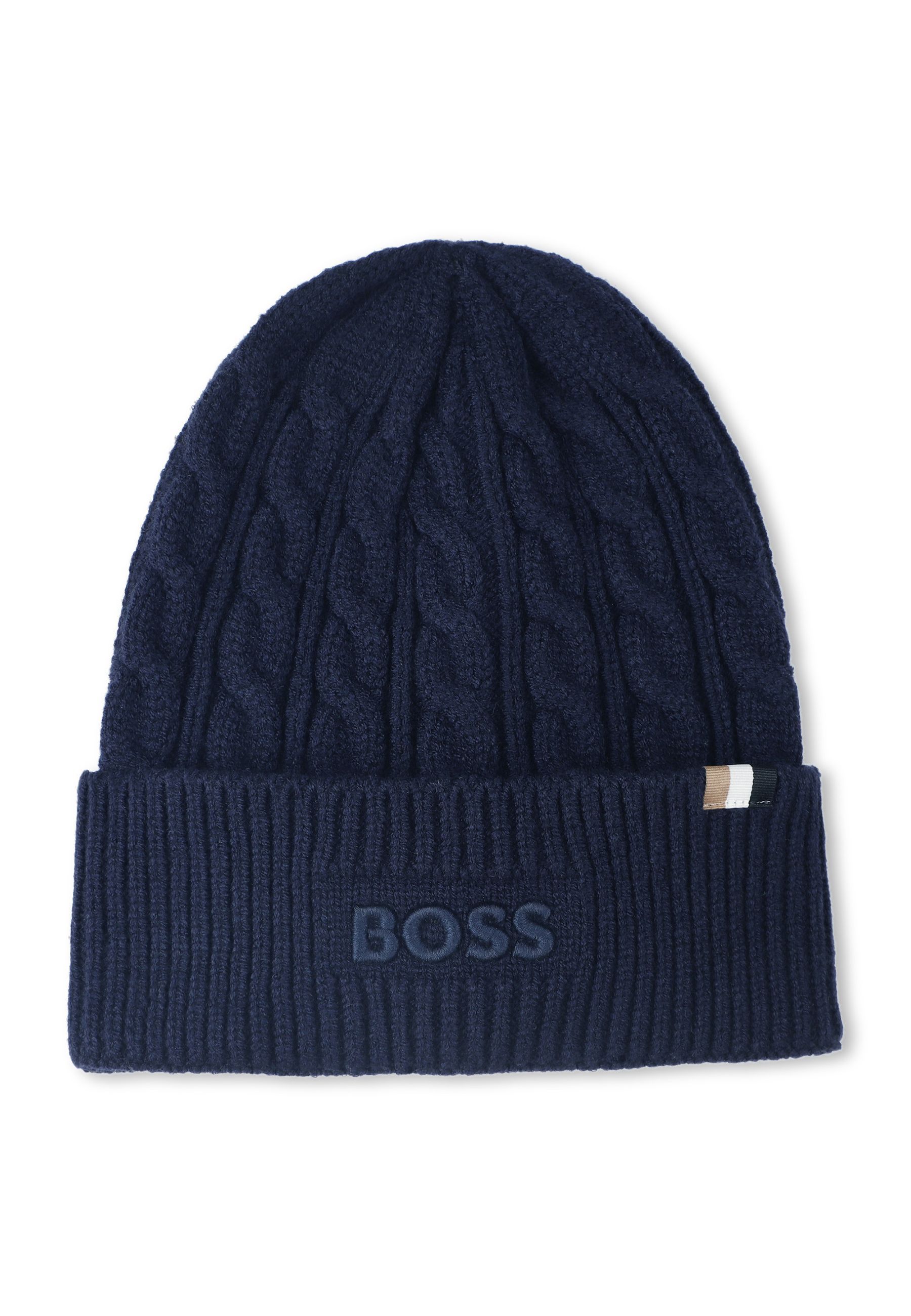 Cappello  in maglia intrecciata con ricamo