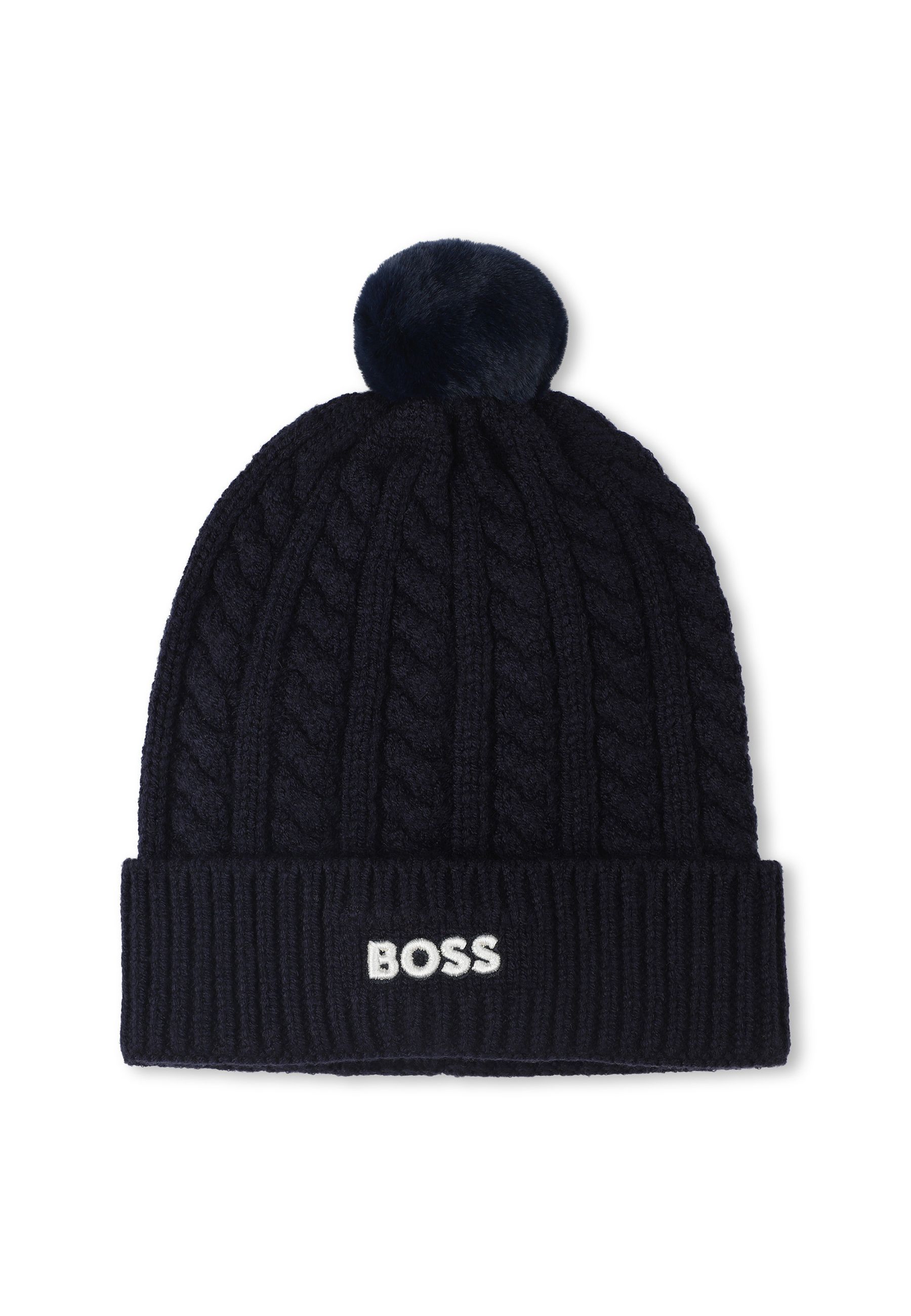Cappello  in maglia intrecciata con ricamo