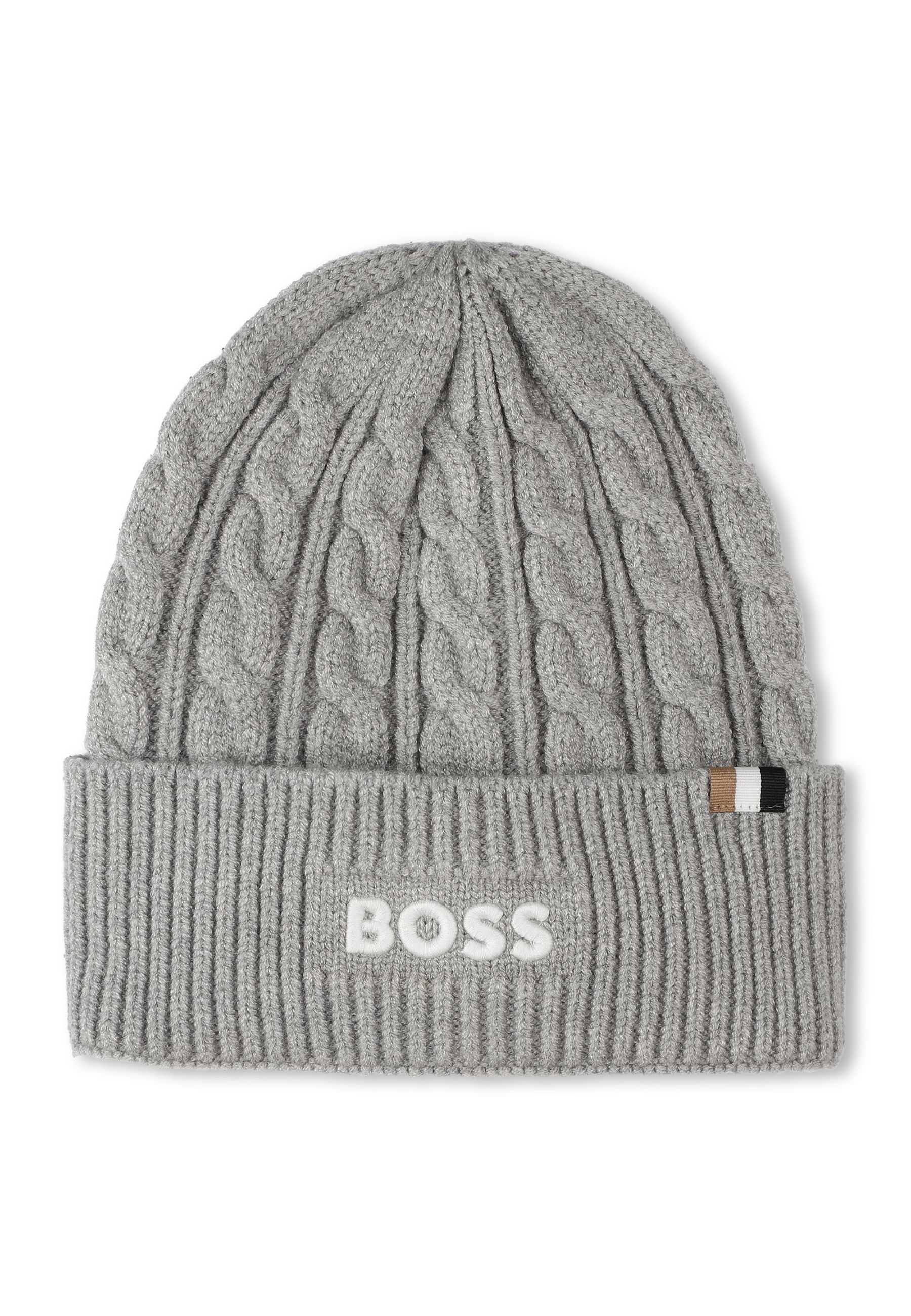 Cappello  in maglia intrecciata con ricamo