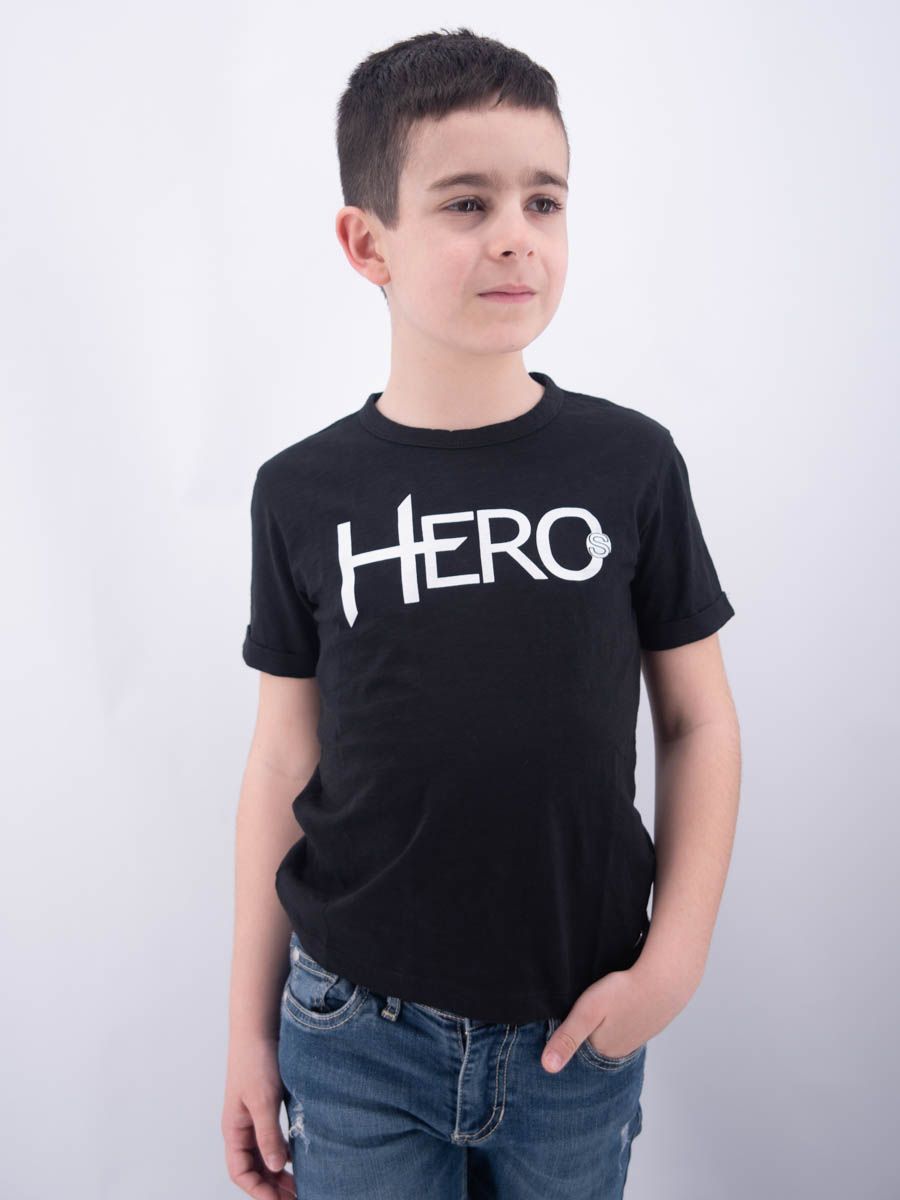 T-SHIRT SLUB JERSEY G.D. C/STAMPA COLLO HERO RAGAZZO 