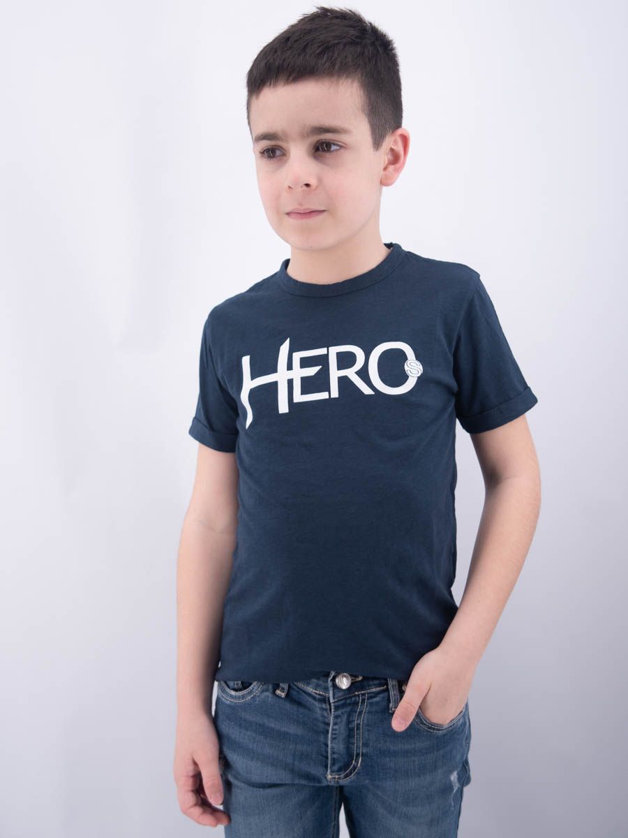 T-SHIRT SLUB JERSEY G.D. C/STAMPA COLLO HERO RAGAZZO 