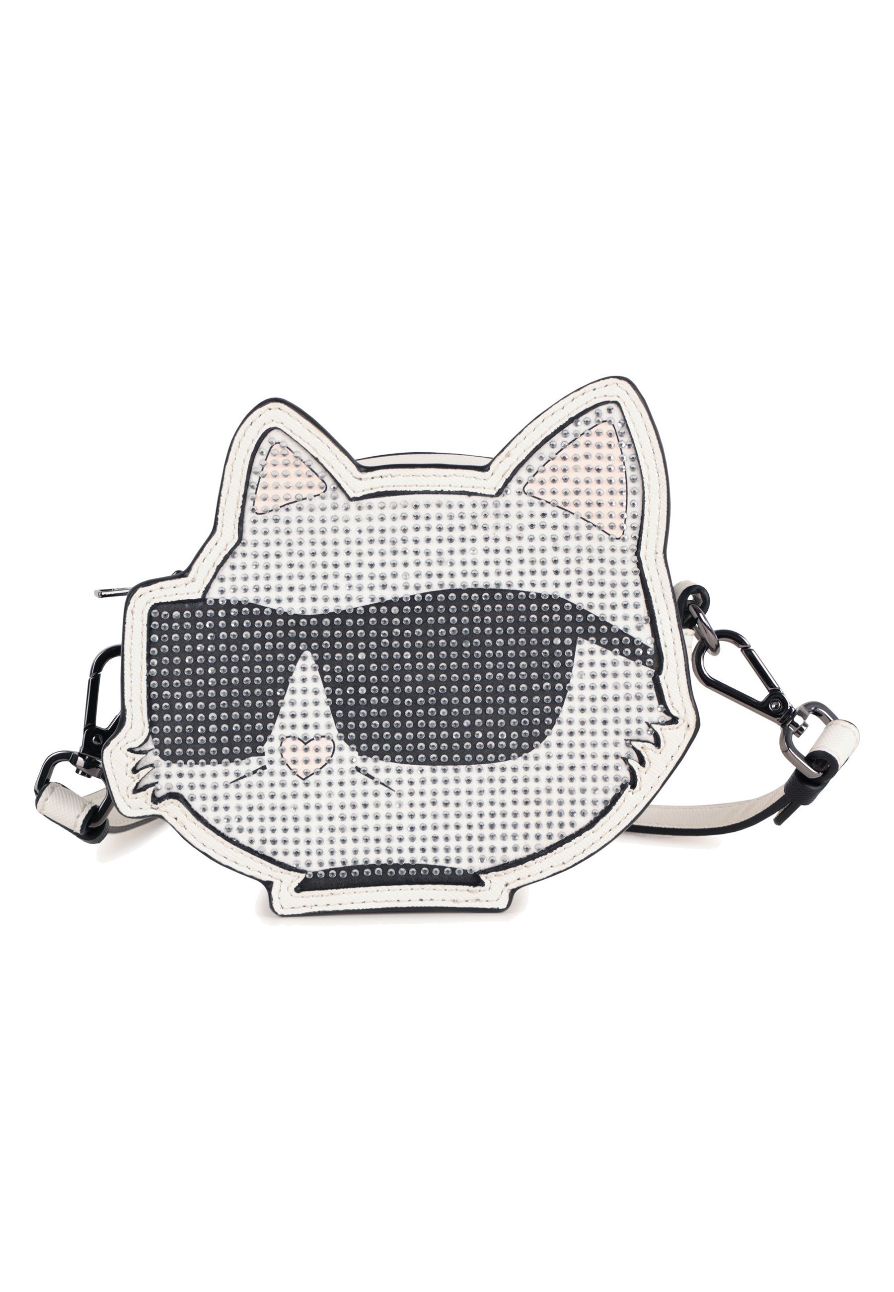 Borsa in tessuto spalmato testurizzato con strass
