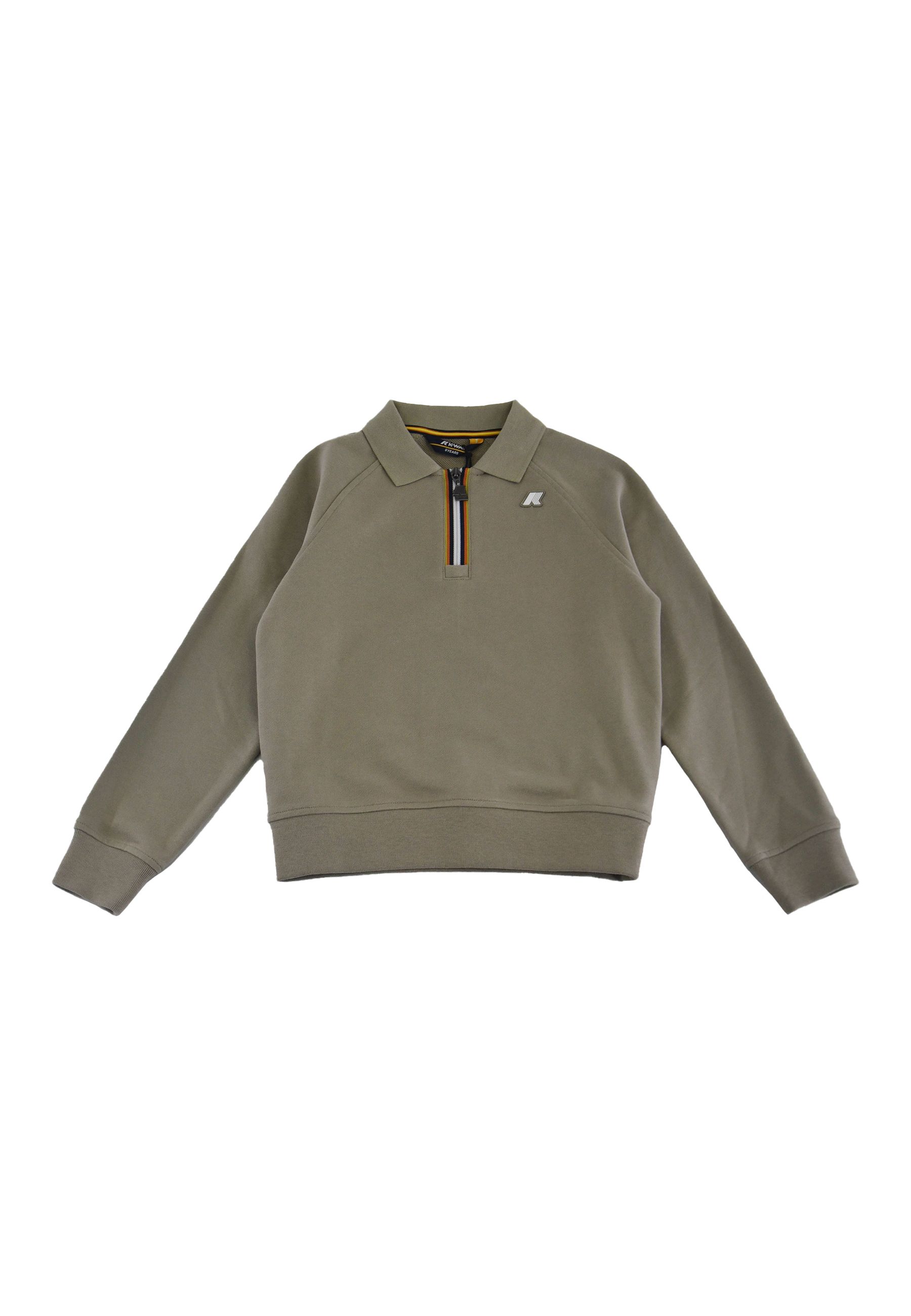 Maglia a polo con Zip frontale verde