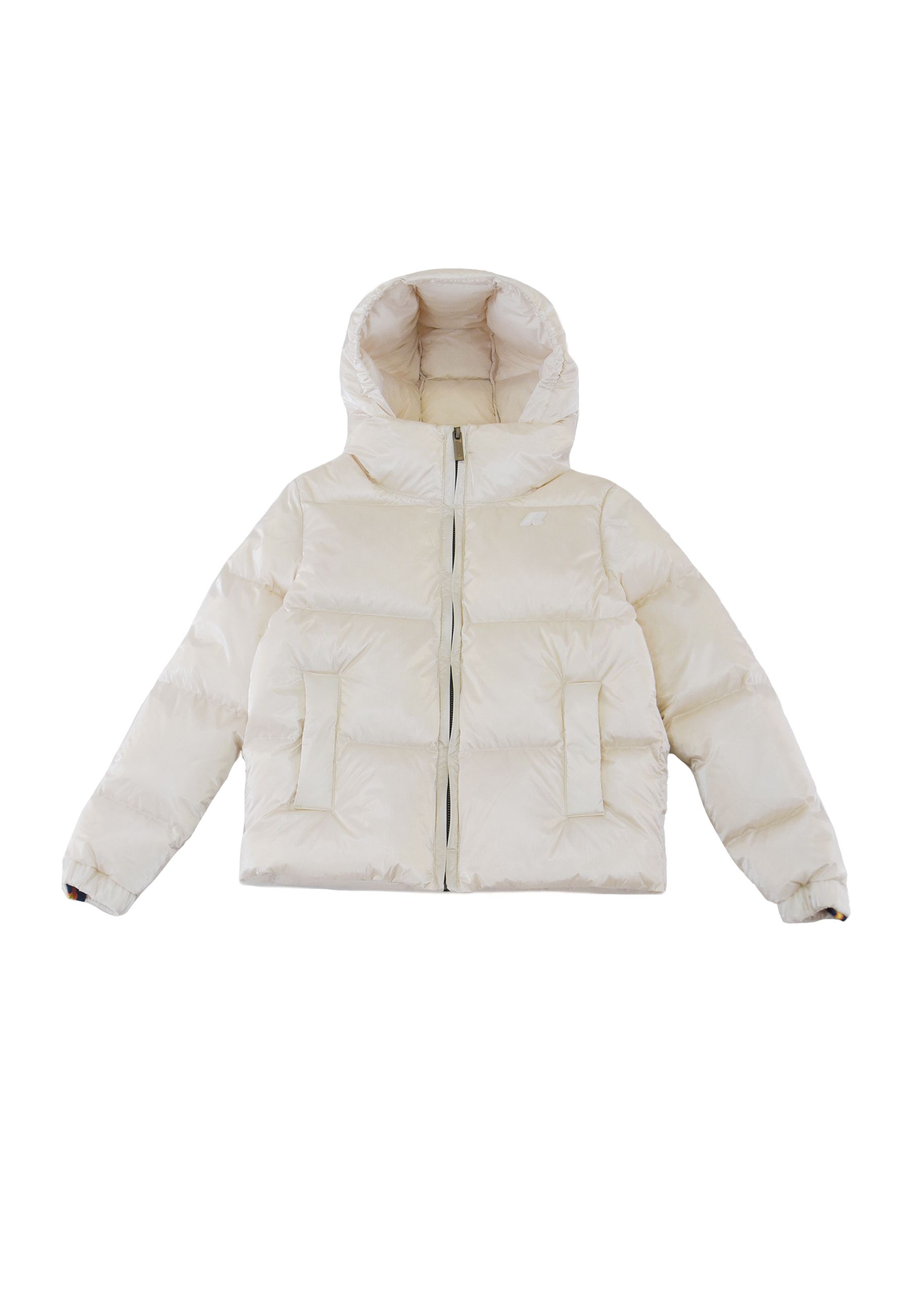Piumino lucido bianco con cappuccio lethille thermo pearly     