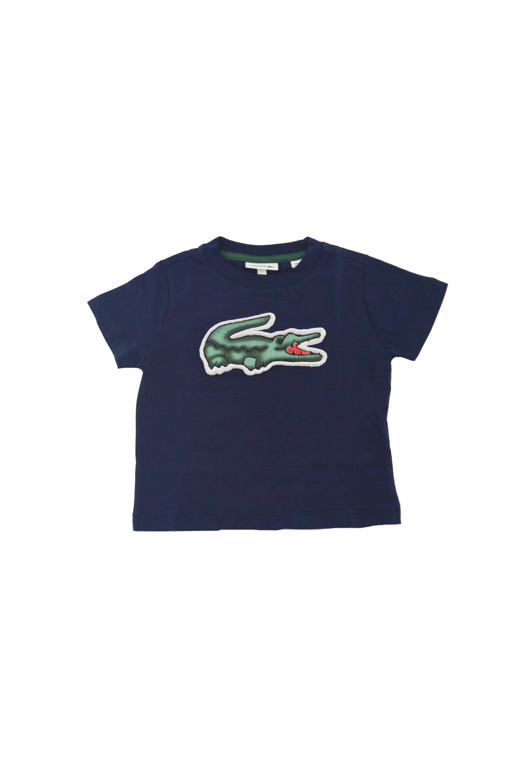T-shirt girocollo con coccodrillo in rilievo