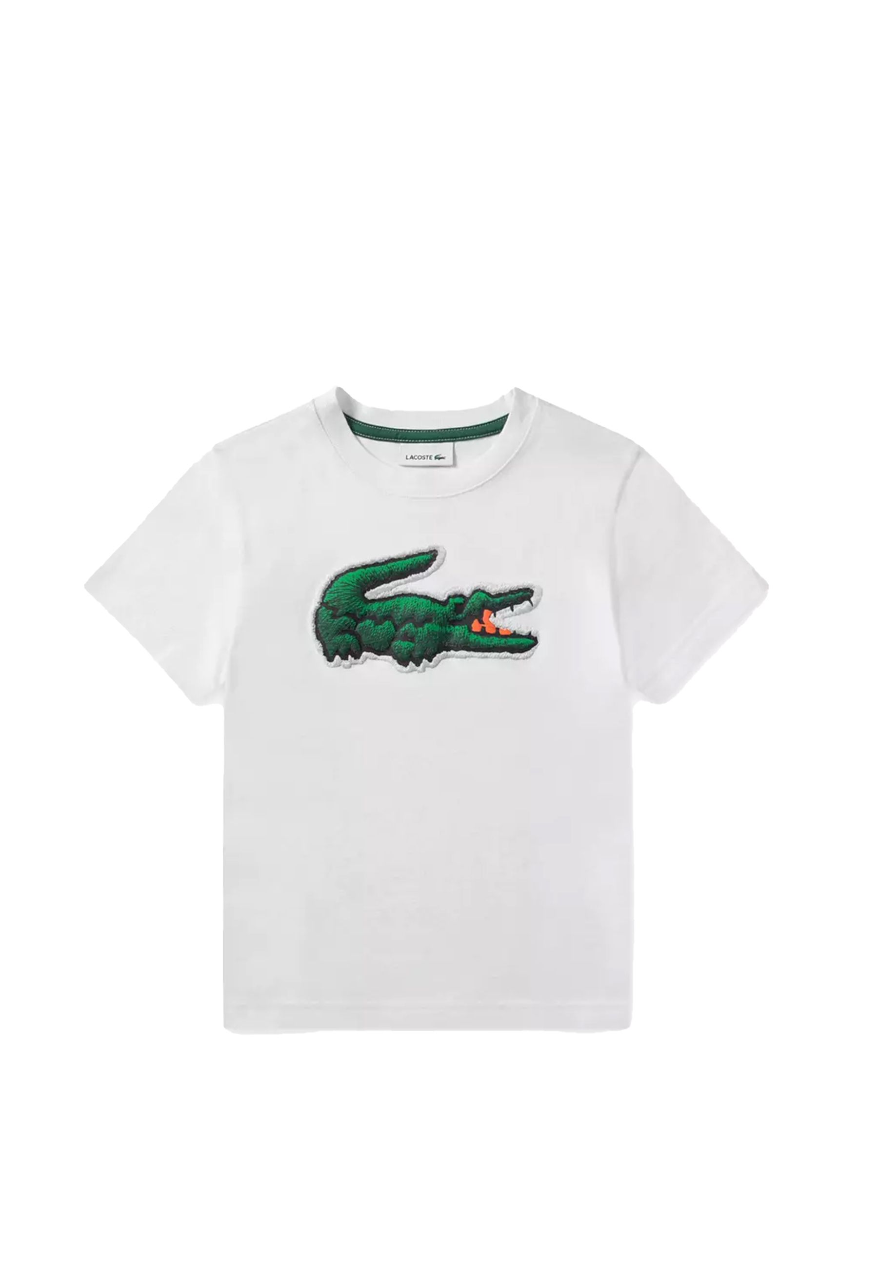T-shirt girocollo con coccodrillo in rilievo