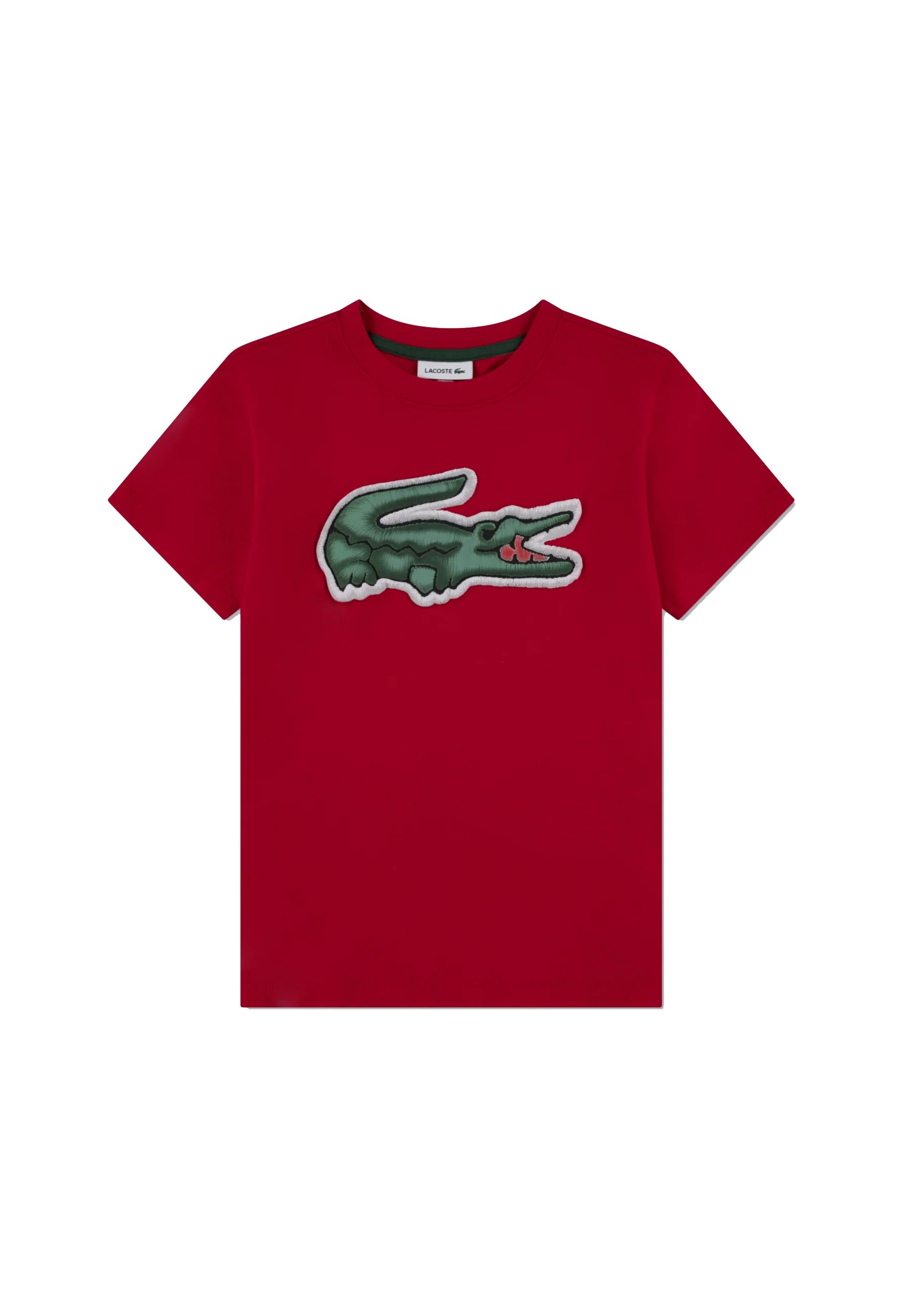 T-shirt girocollo con coccodrillo in rilievo
