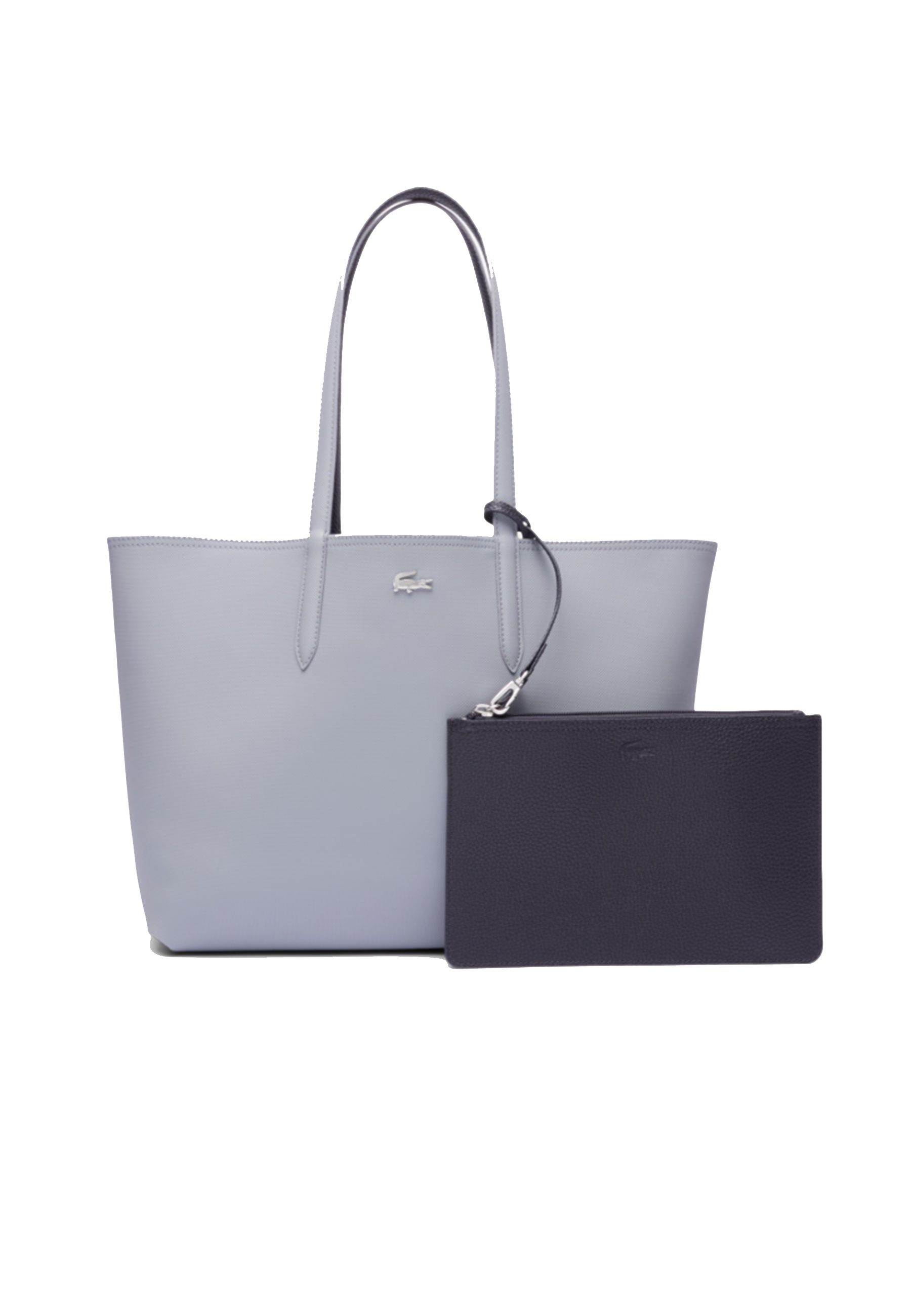 Borsa con Coccodrillo in metallo nichel lucido
