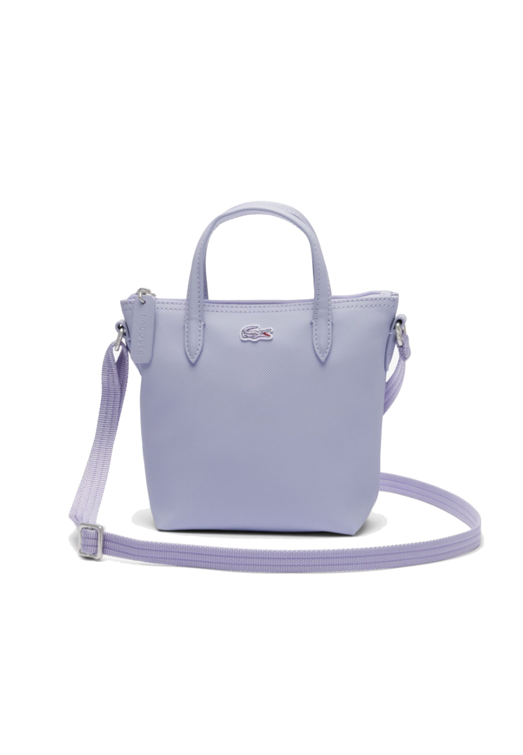 Borsa con cerniera in petit pique lavanda