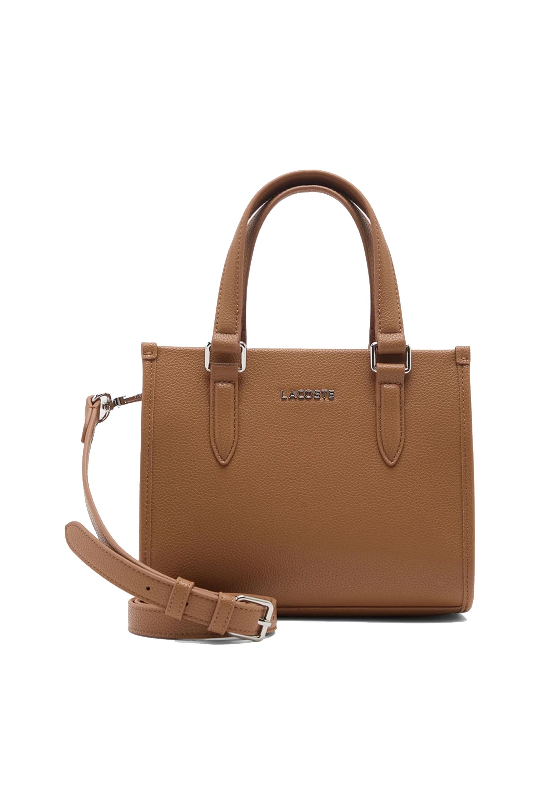 Borsa ecopelle Nocciola con logo metallico
