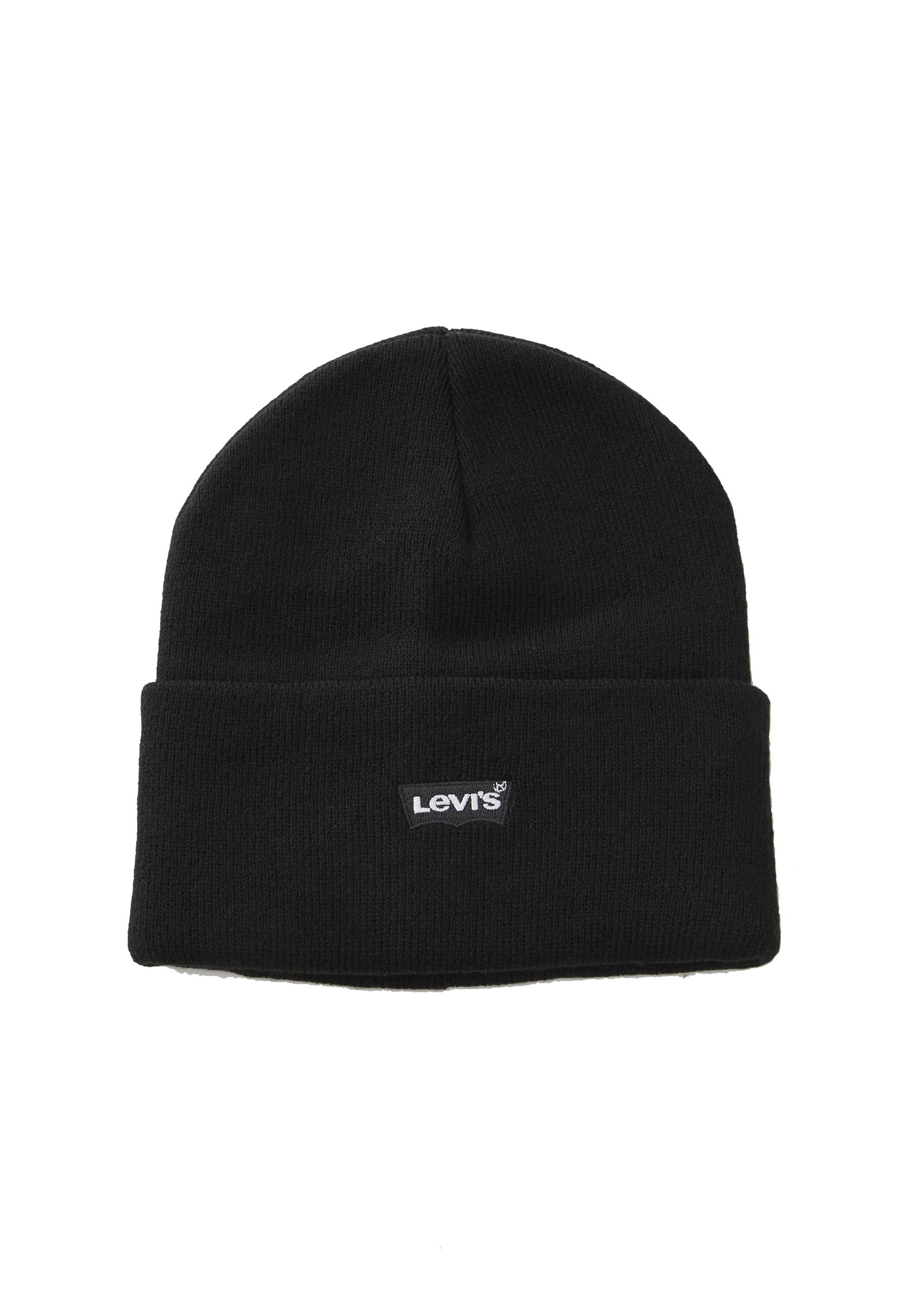Cappello in maglia nero ricamato