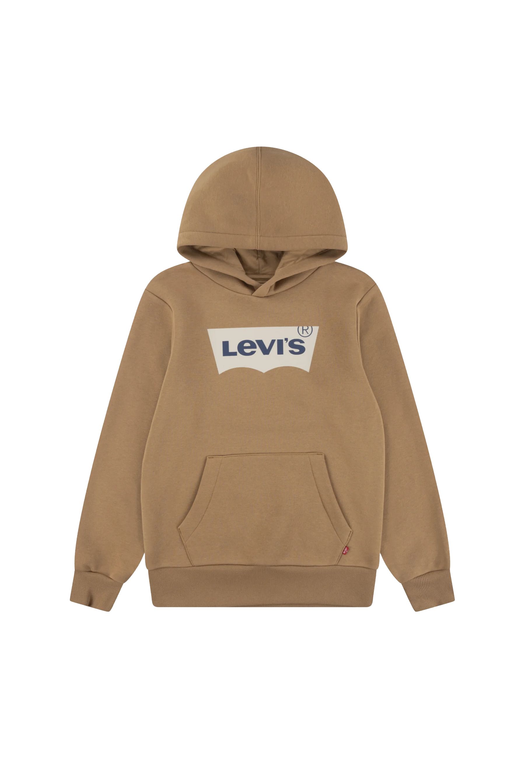 Felpa in cotone con cappuccio e stampa frontale logo