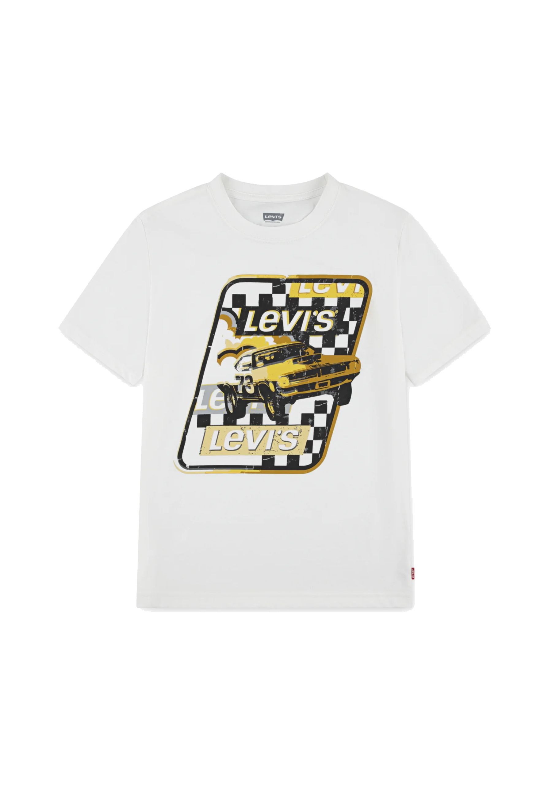 T-shirt girocollo con Stampa Auto da corsa