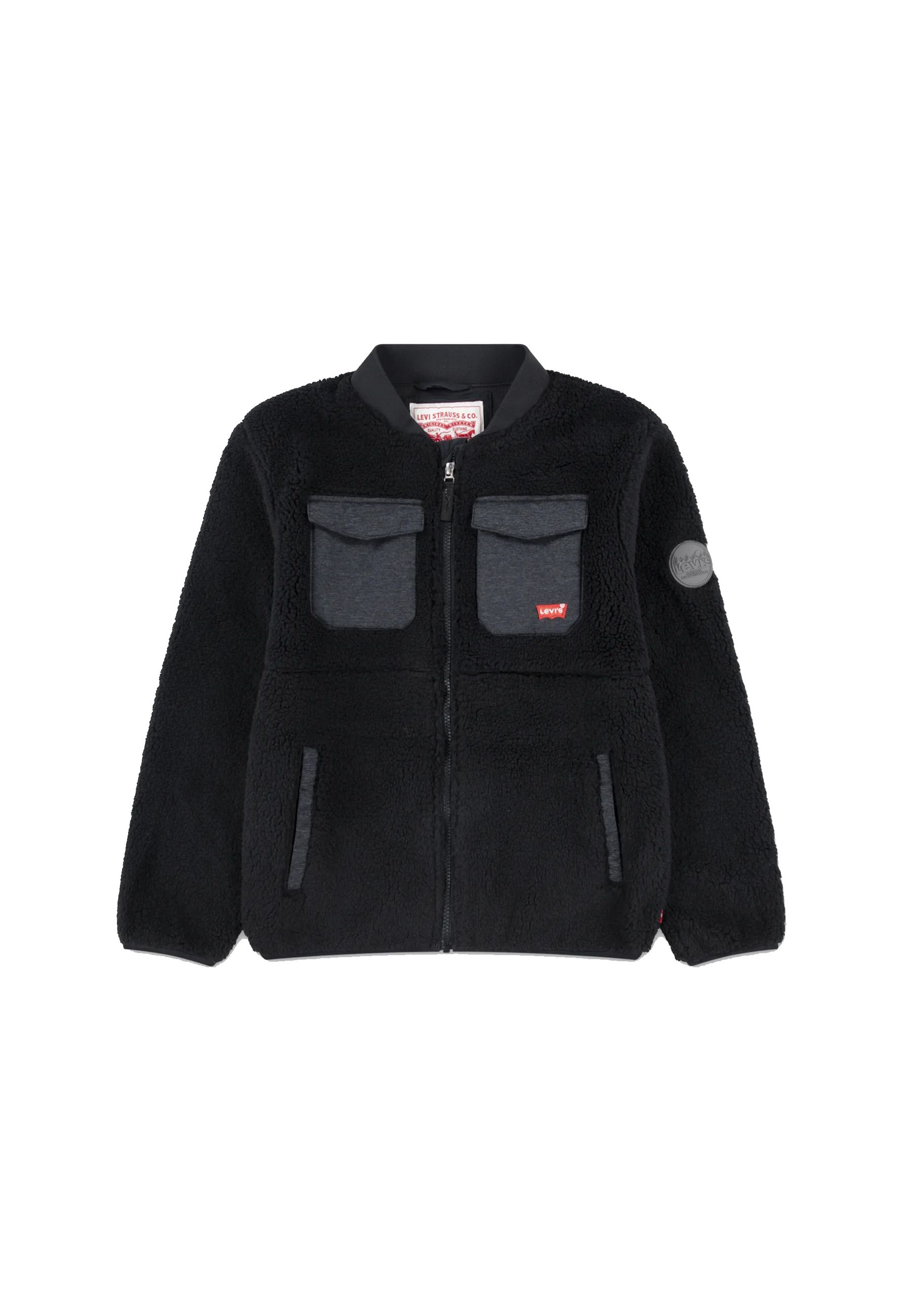 Giubbino giacca calda sherpa orsetto Nera