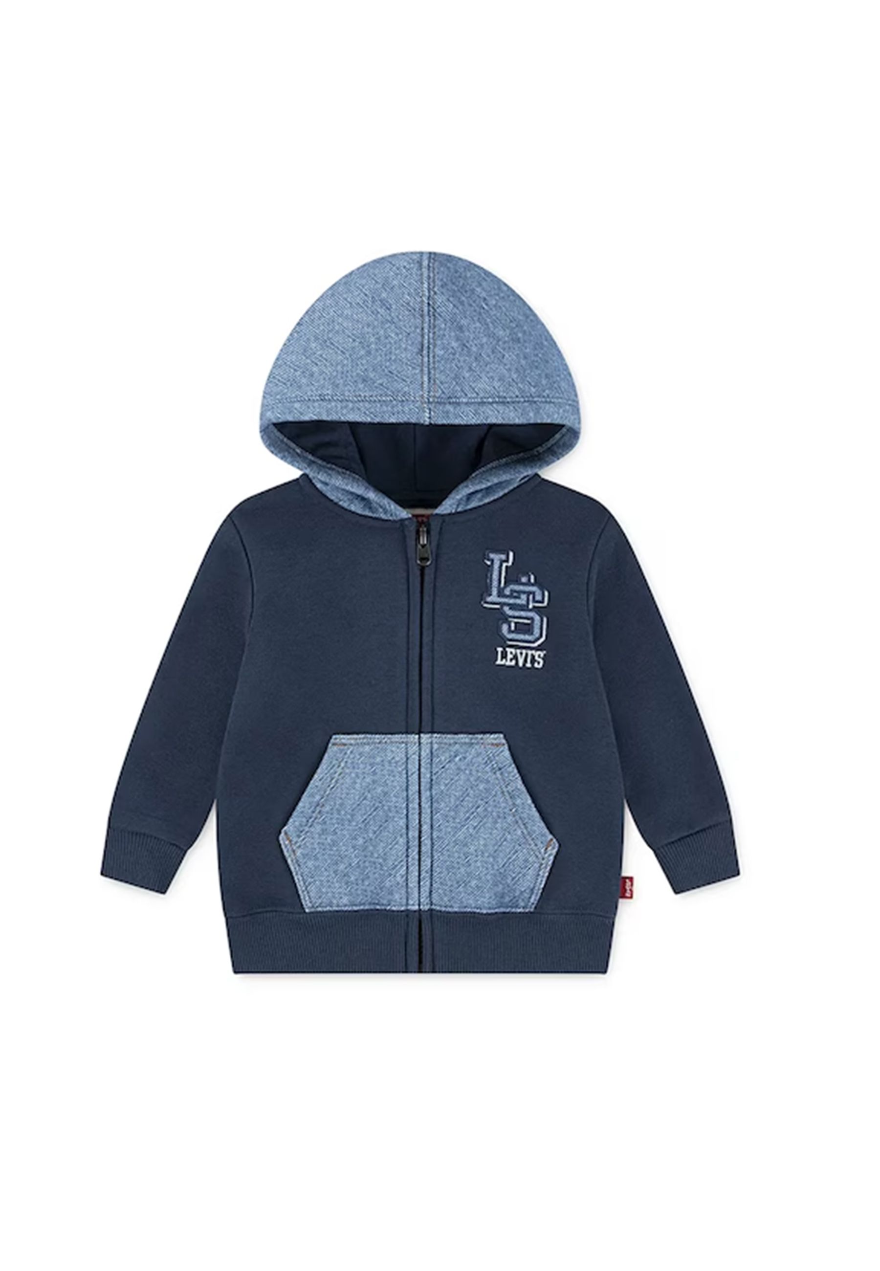 Felpa con zip in maglia di jeans 