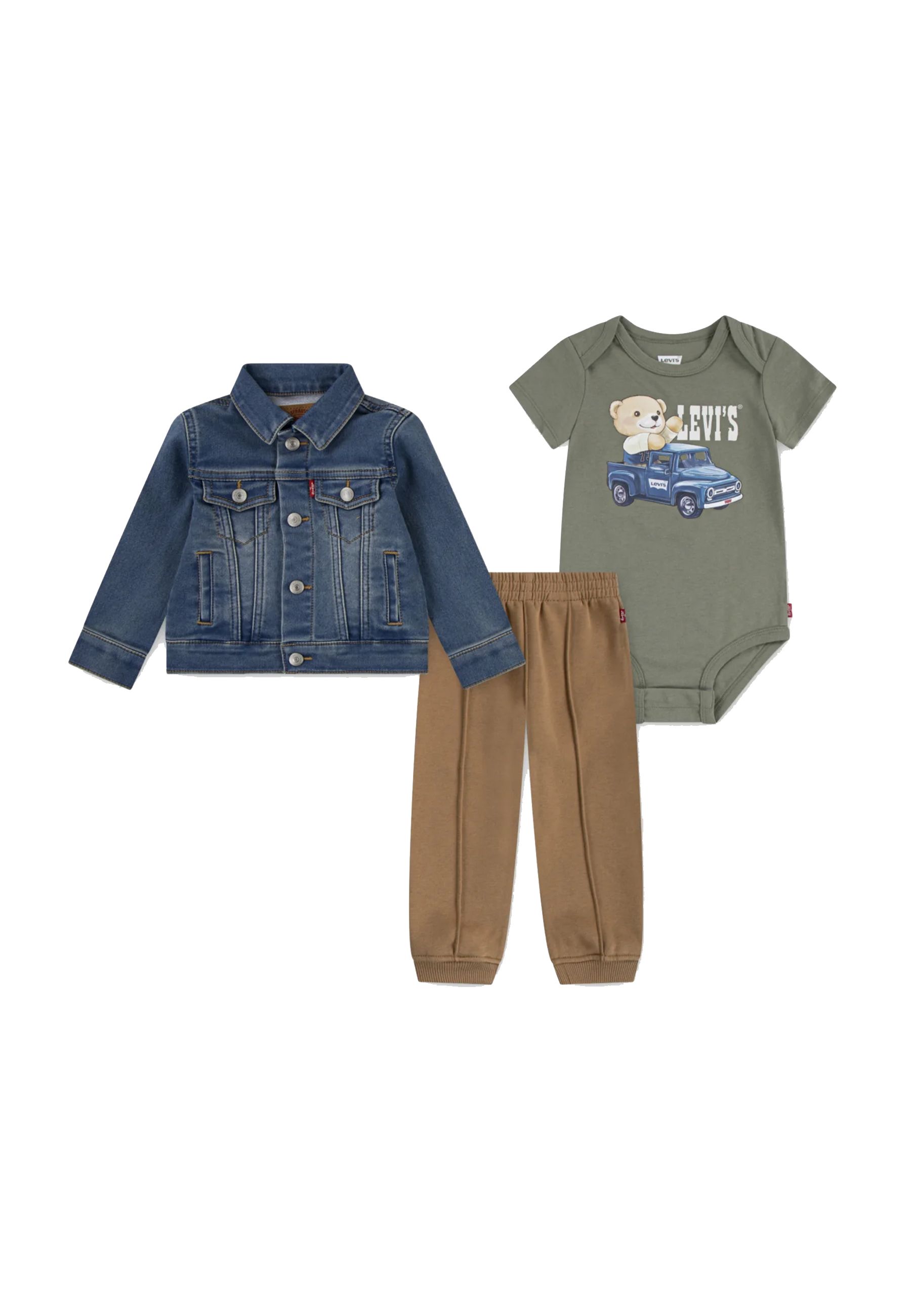 Completo Sportivo outfit tre pezzi giubbino jeans body e pantalone