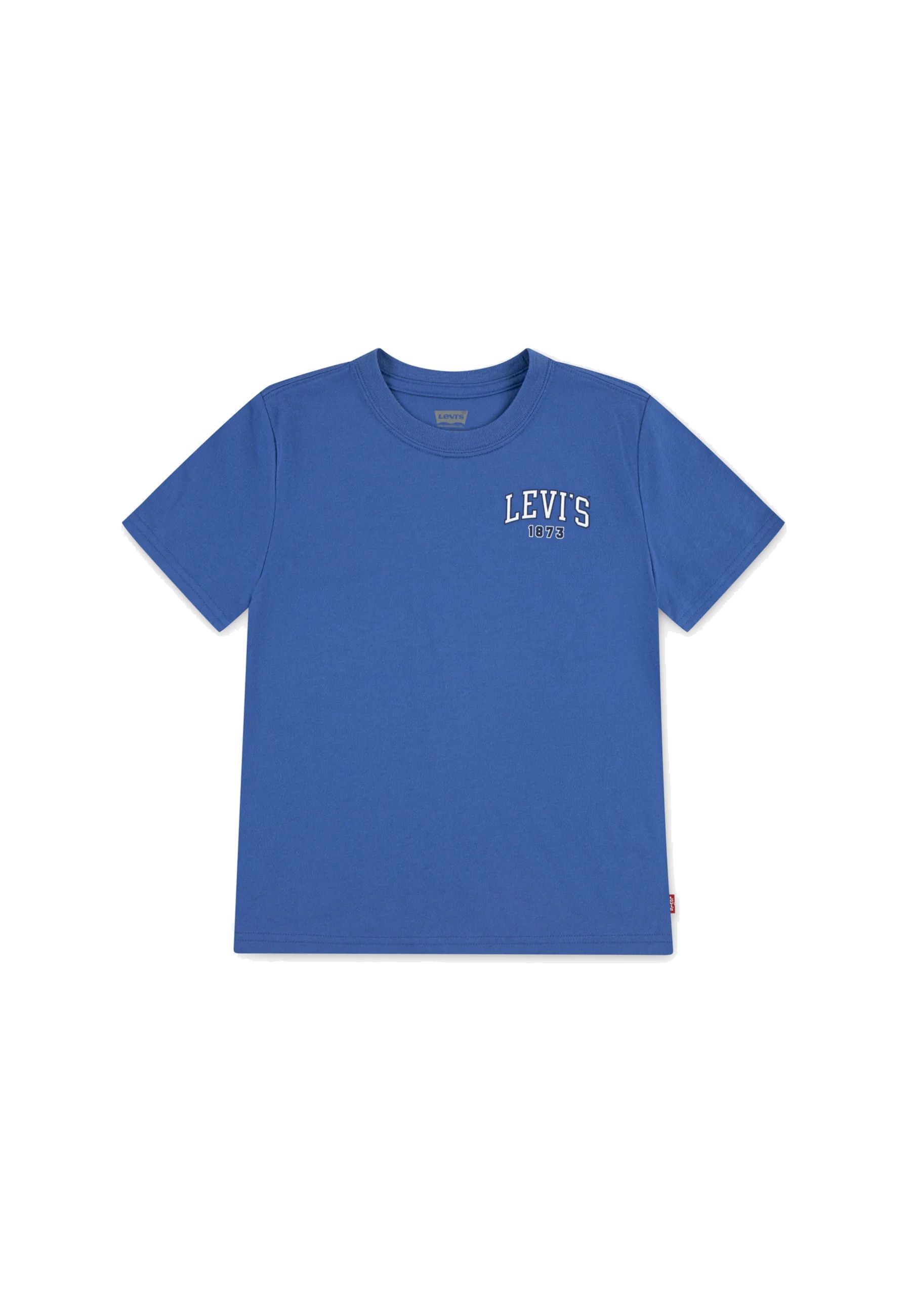 T-shirt girocollo blu chiaro con stampa 