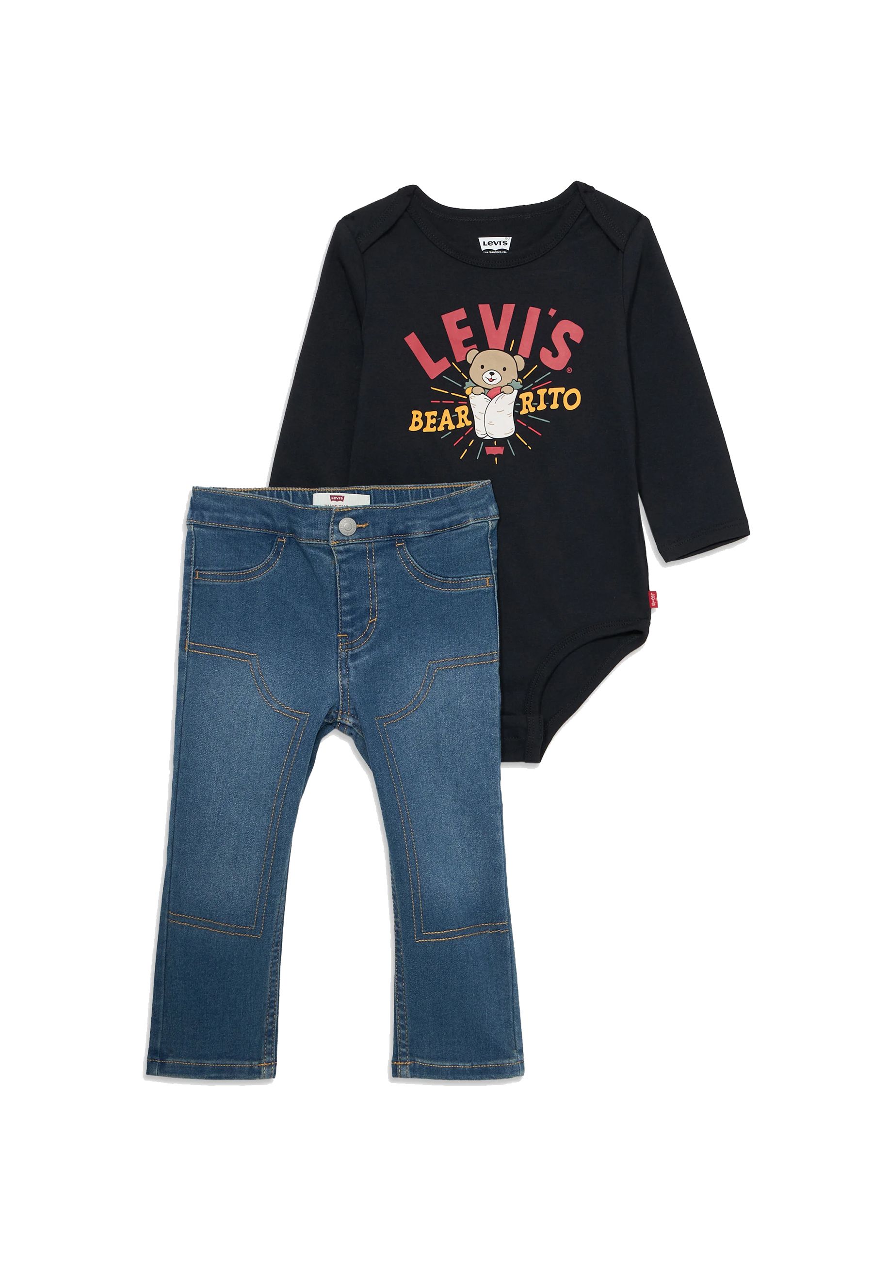 Completo Sportivo set body con Stampa e jeans