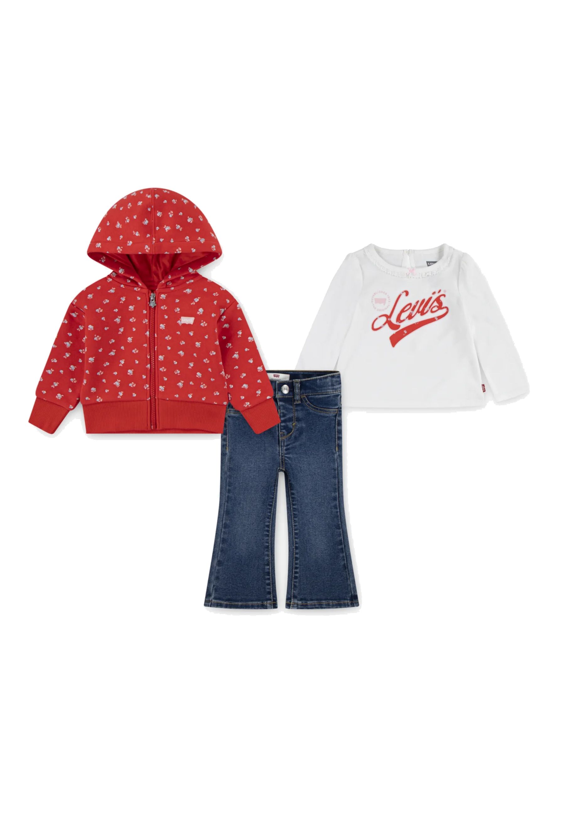 Completo Sportivo per neonati tre pezzi t-shirt e jeans