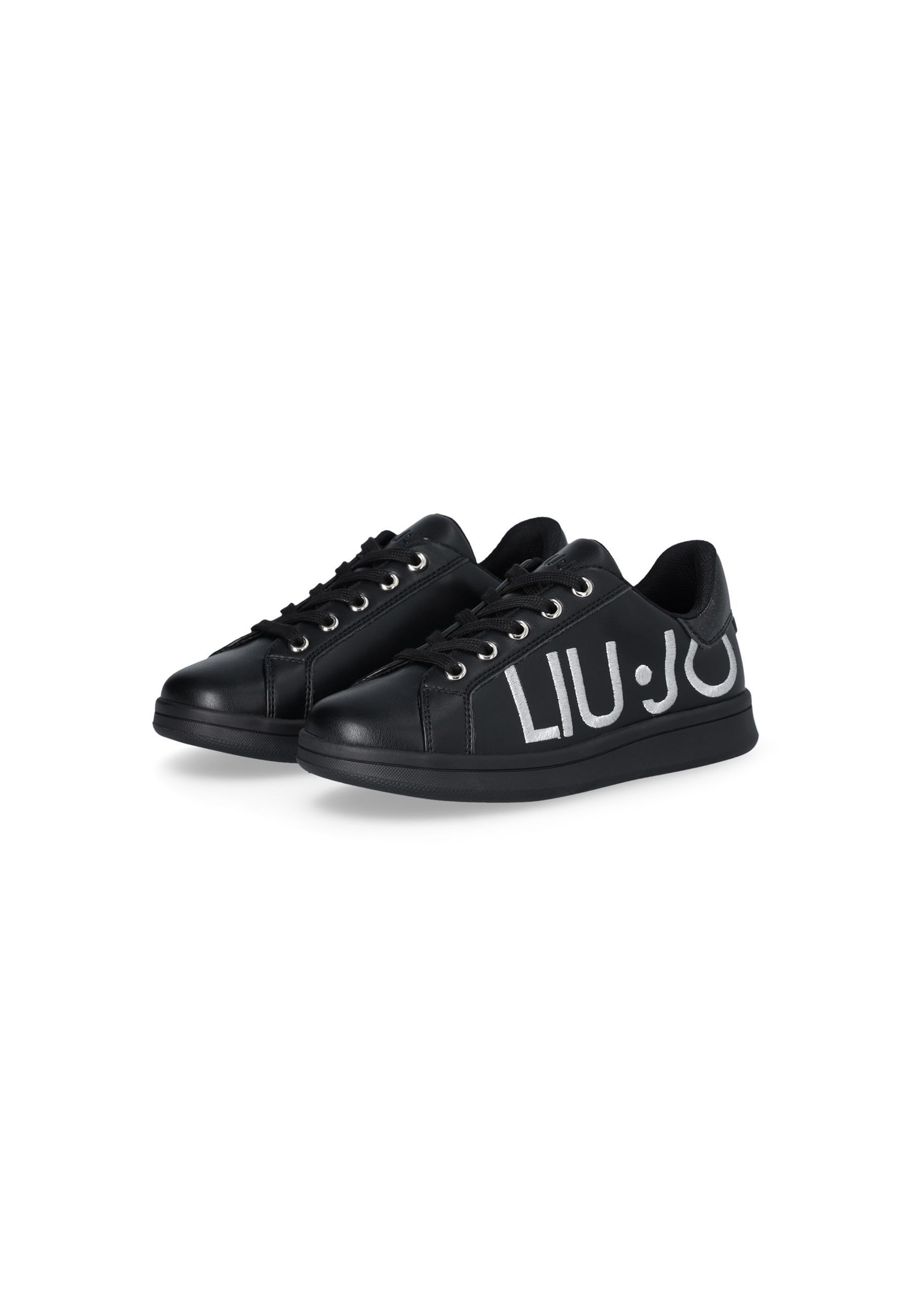 Sneakers argento e nero glitter animalier