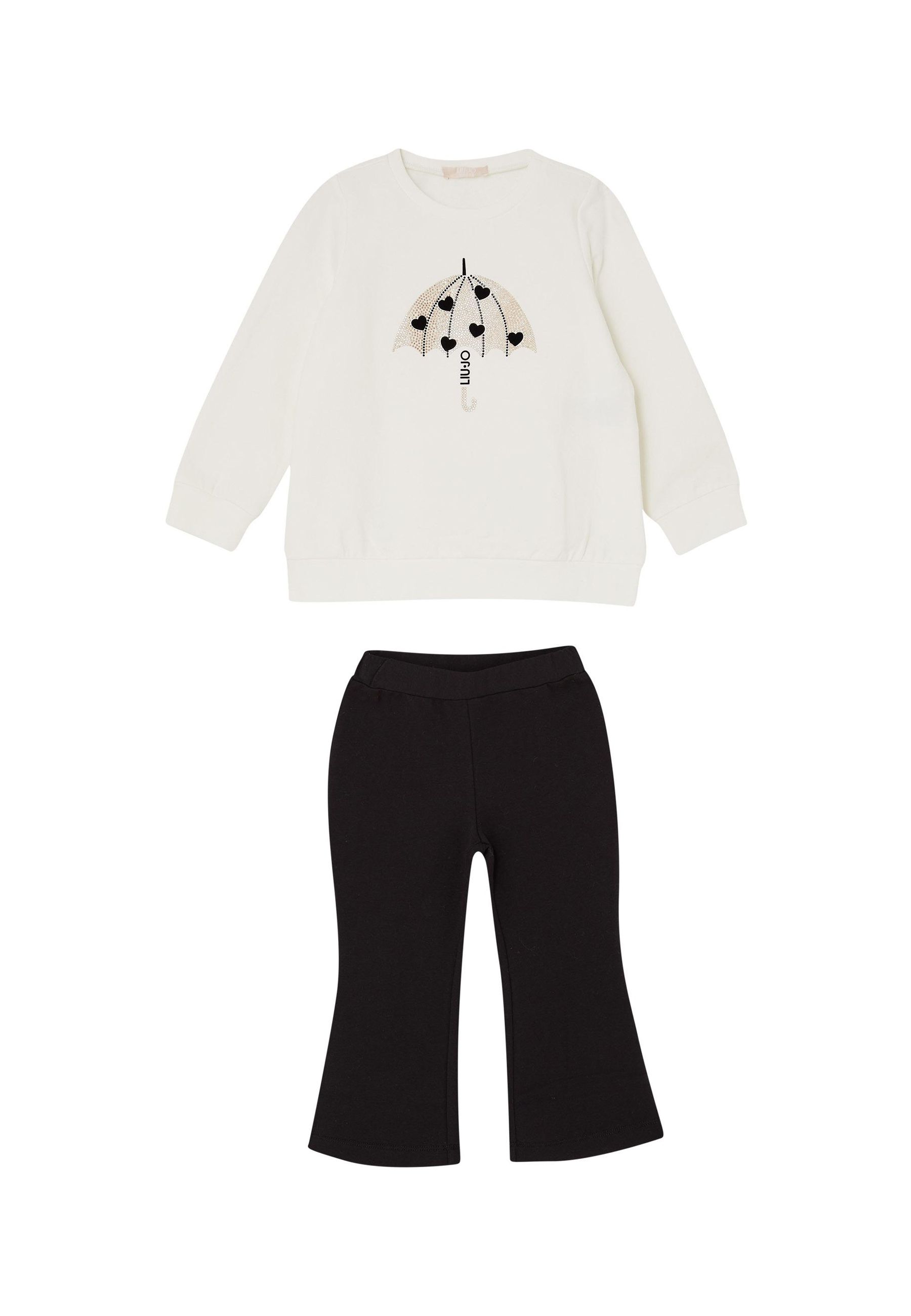 Completo Sportivo felpa Rosa e pantalone Nero