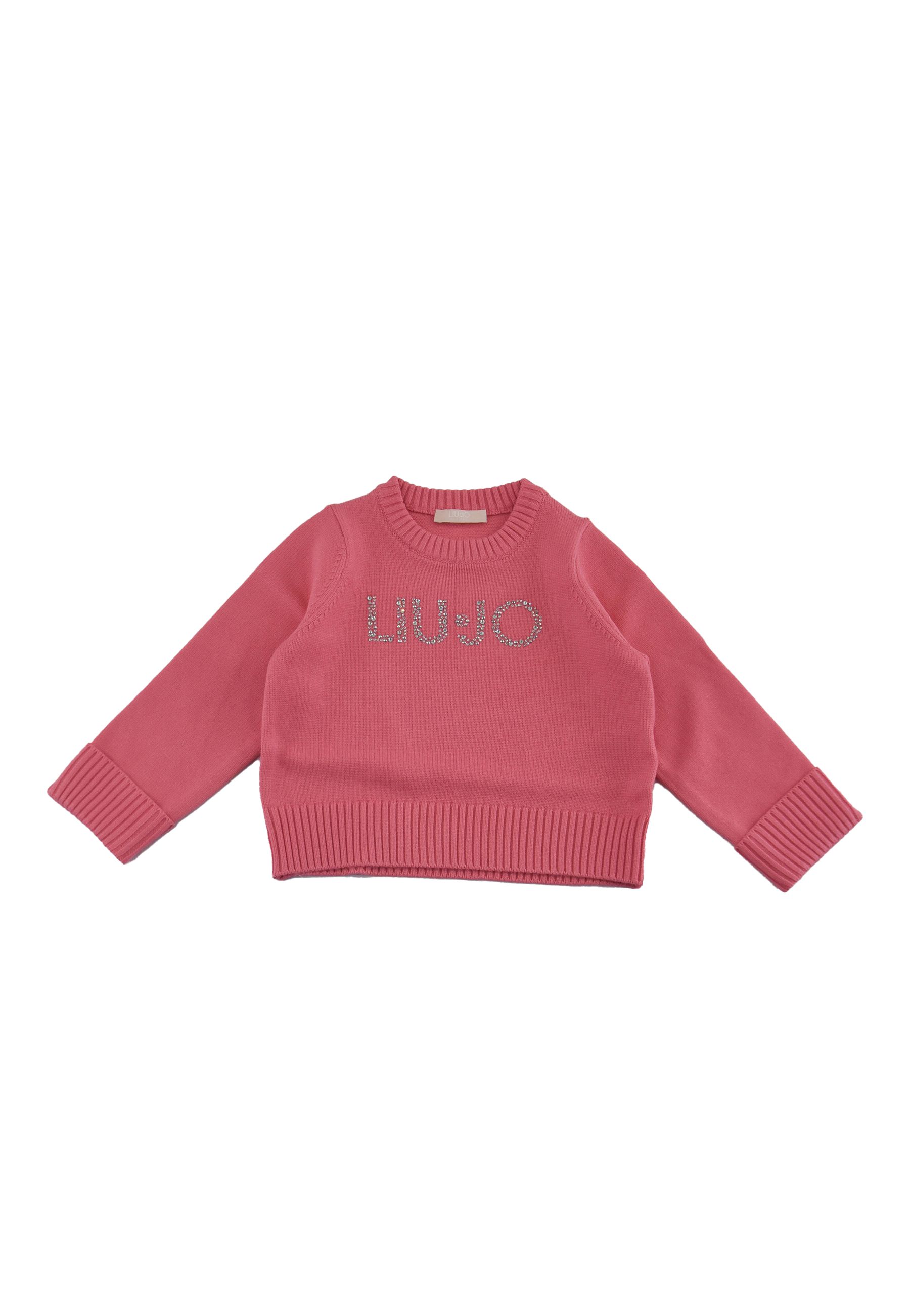 Maglia girocollo tinta unita glitter Rosa camelia