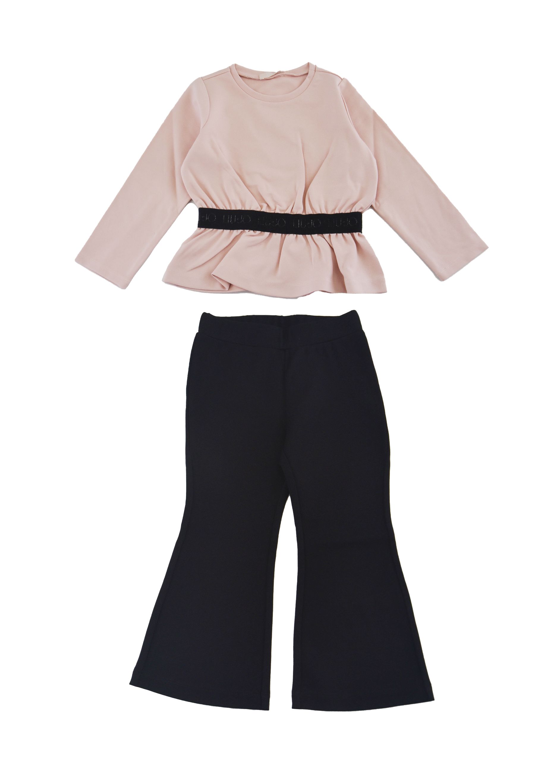 Completo Sportivo T-shirt Rosa e pantalone Nero