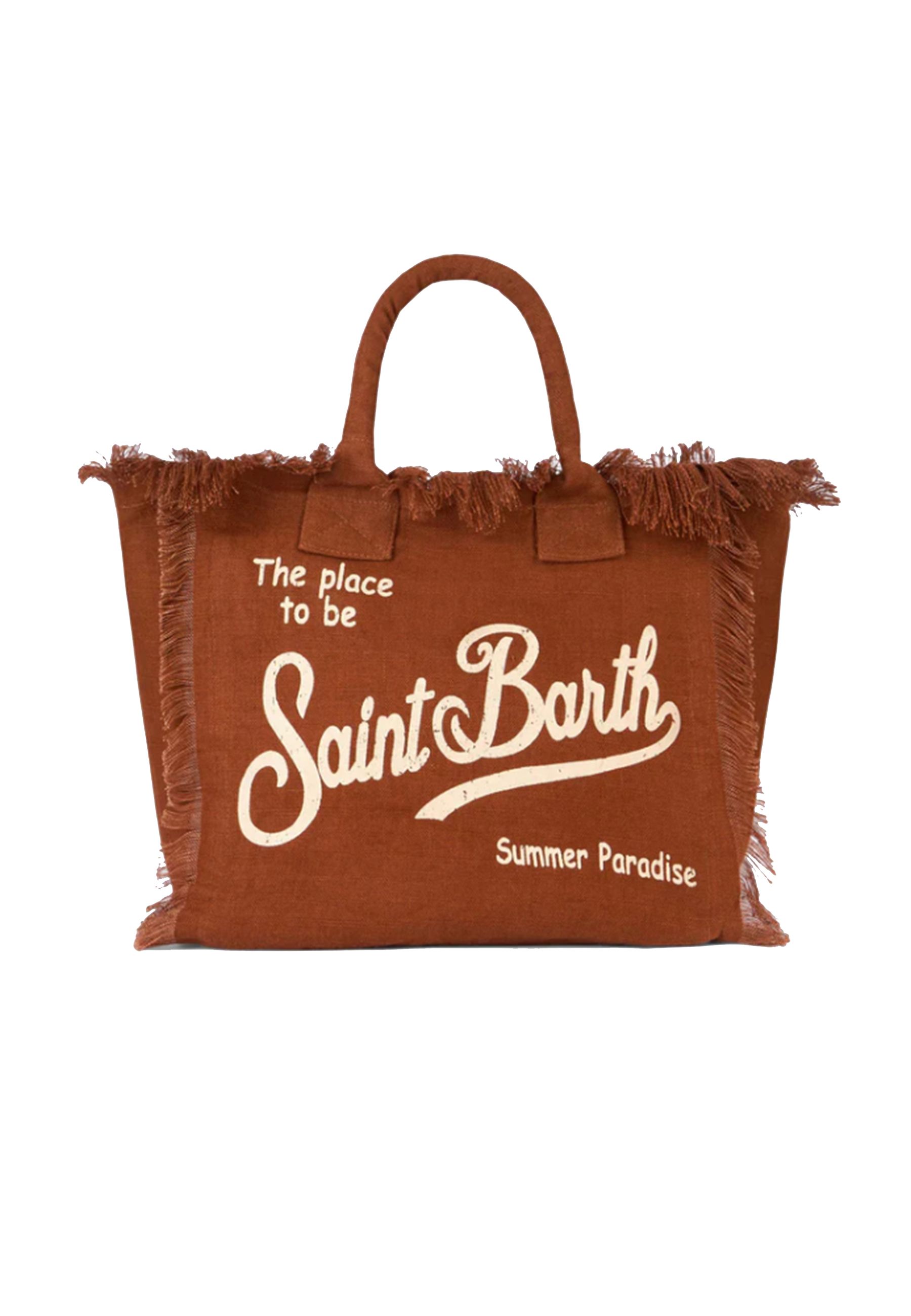 Borsa in raffia con logo a contrasto