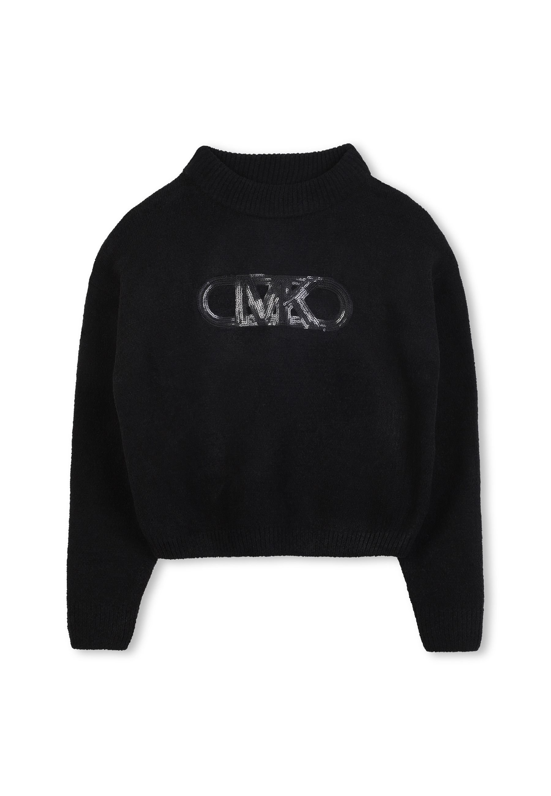 Maglia Nero con borchie luminose e logo