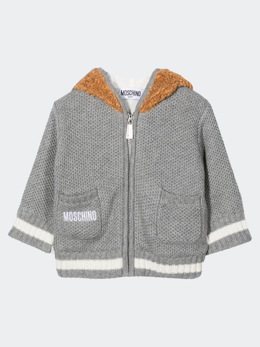 Maglia Cardigan con Cappuccio