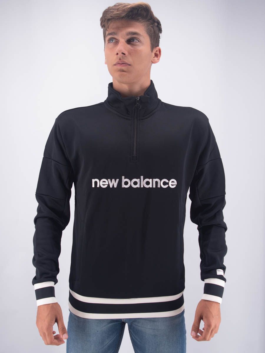 FELPA NEW BALANCE RAGAZZO MEZZA ZIP RICAMO LOGO