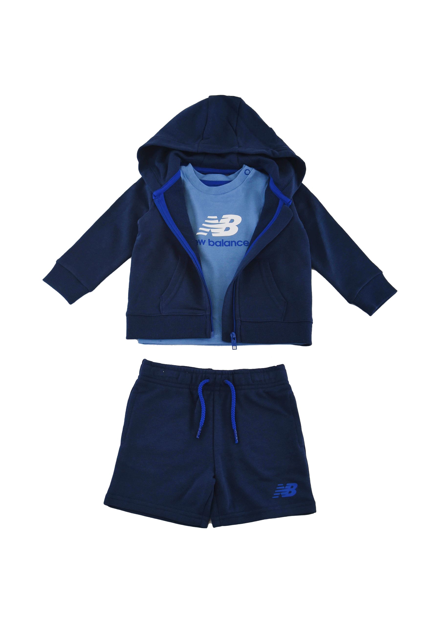 Completo Sportivo Tris t-shirt e bermuda con Felpa