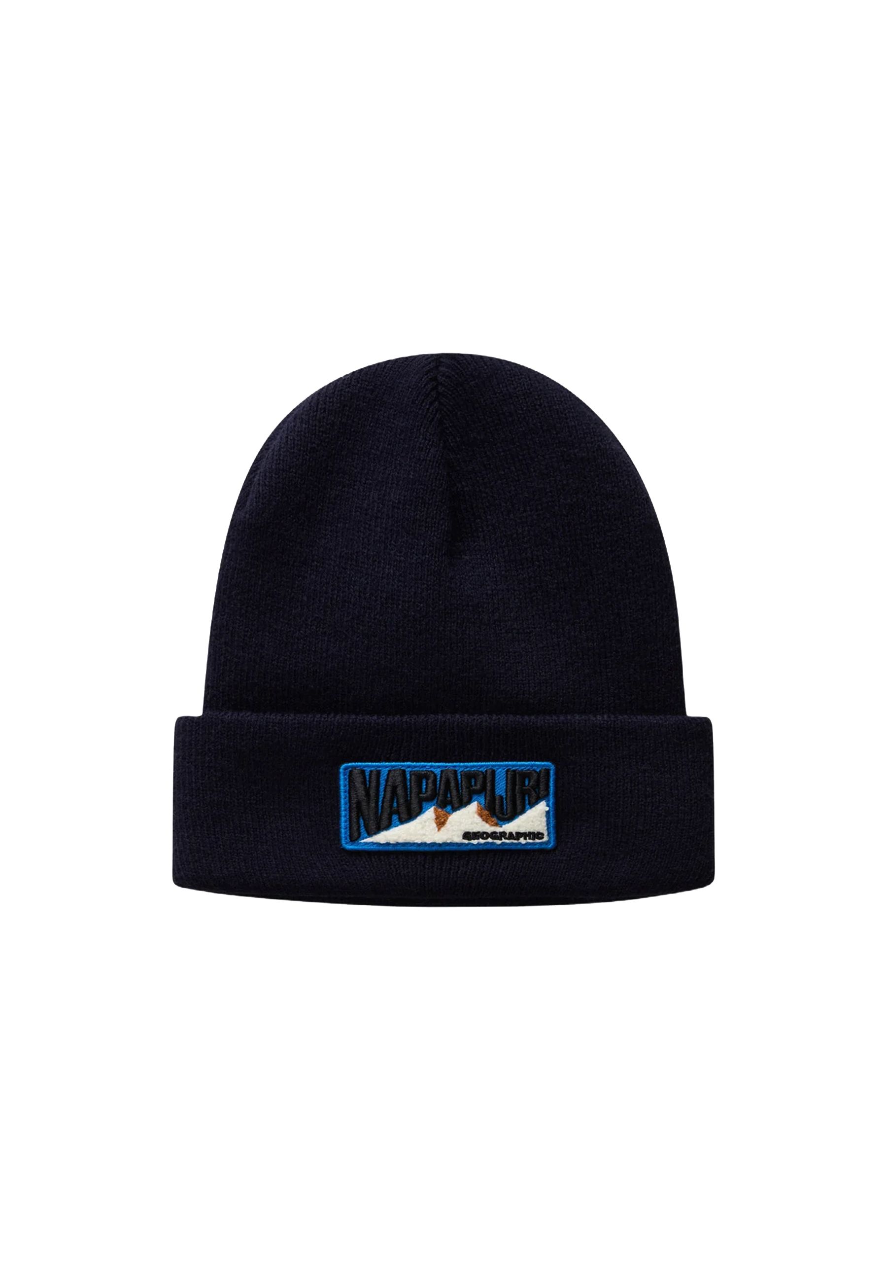 Cappello In maglia blu con Patch