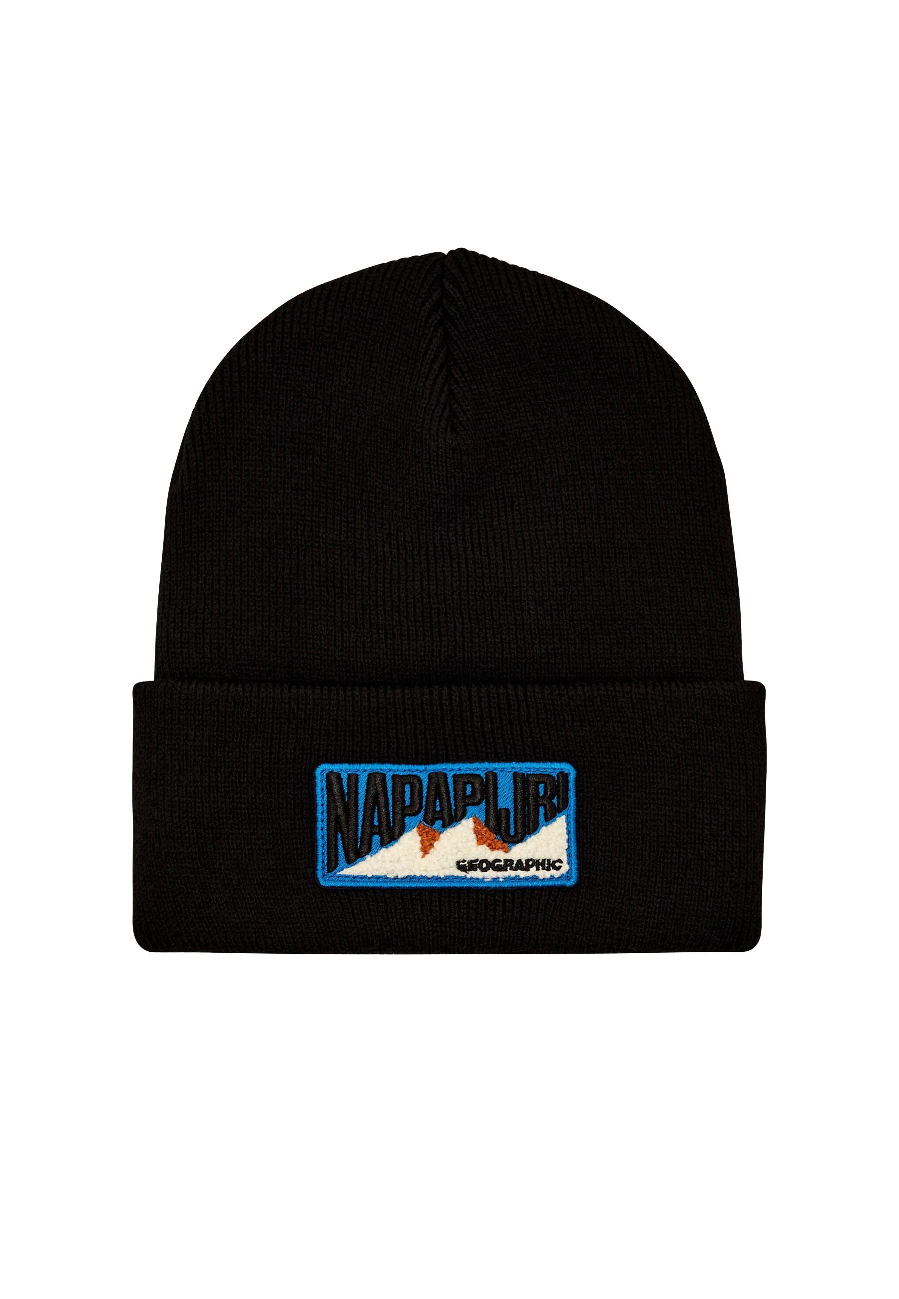 Cappello In maglia blu con Patch