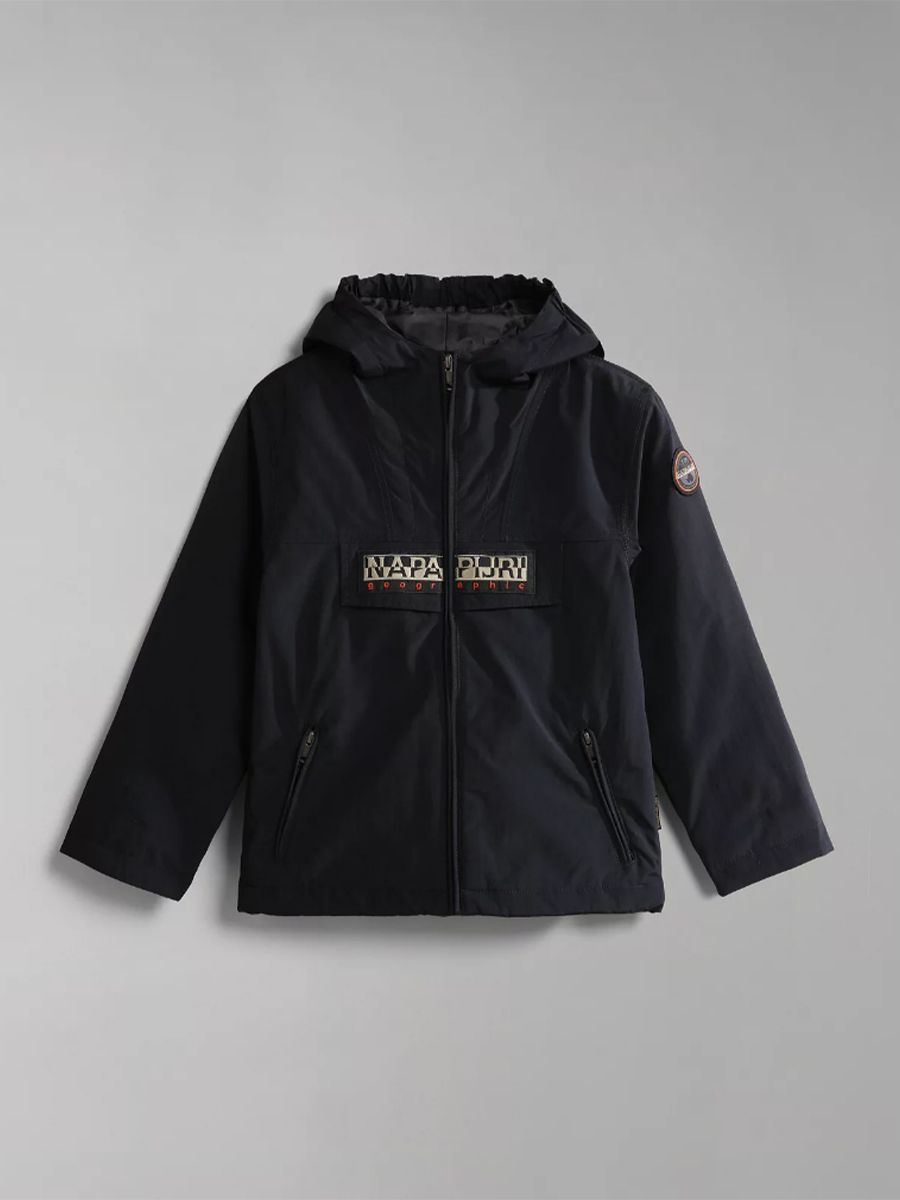 Giubbino  full zip con Cappuccio e Patta Logo