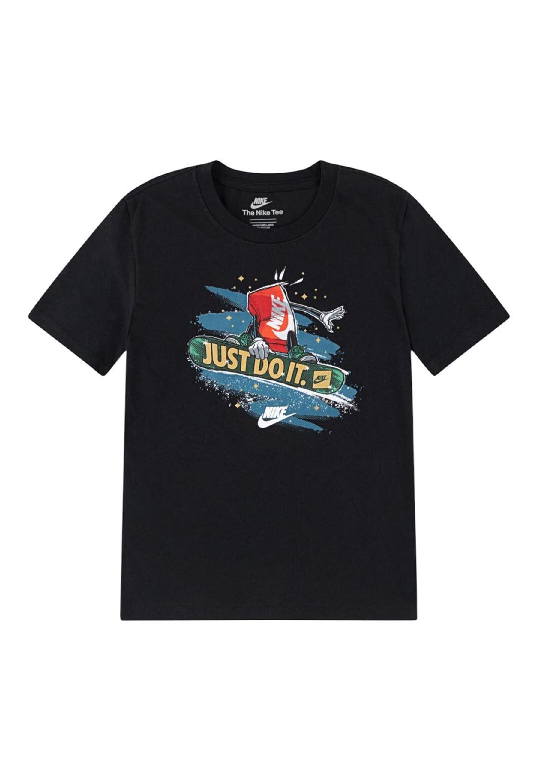 T-shirt girocollo Nero con Stampa
