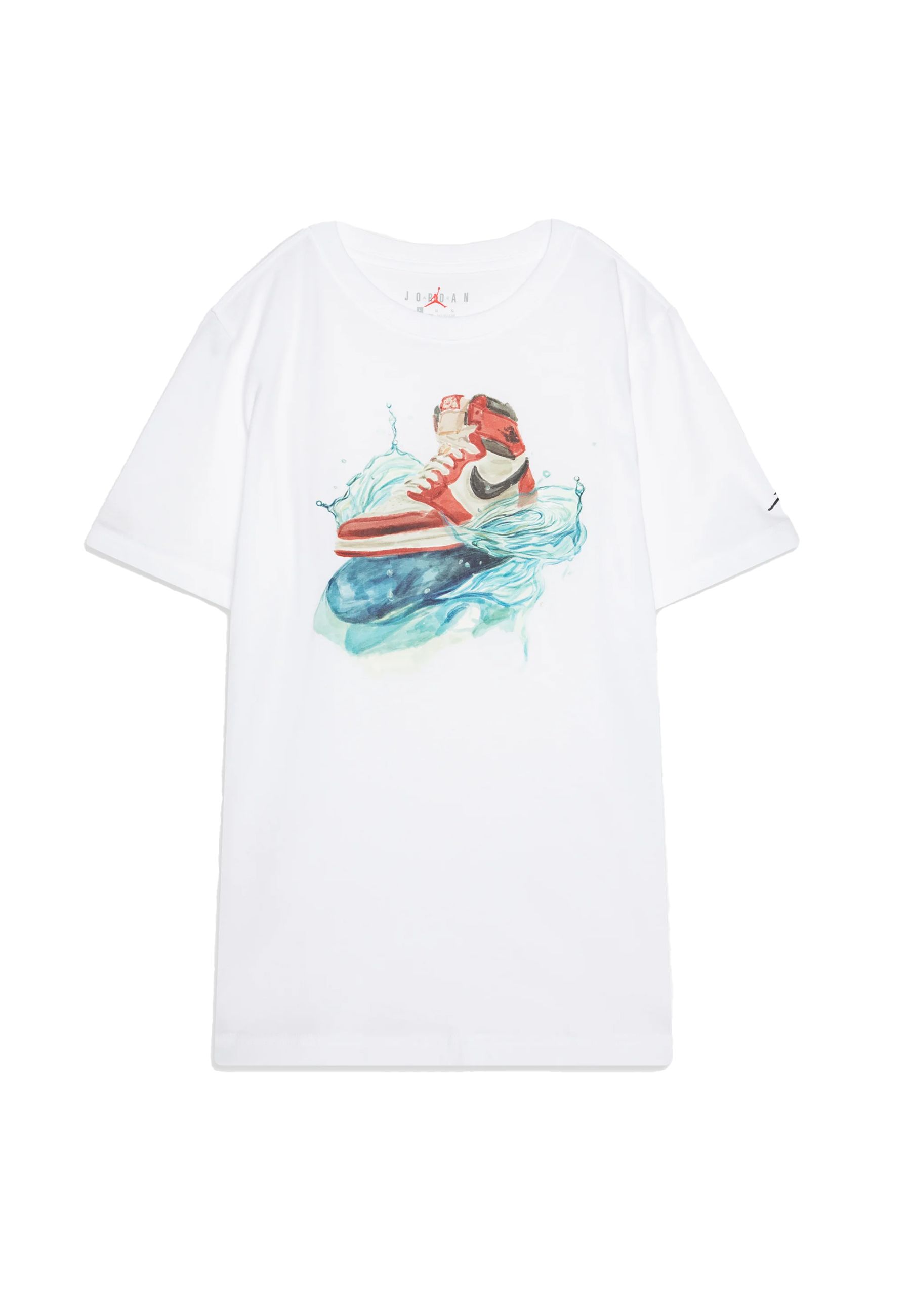 T-shirt girocollo Bianca con Stampa Sneakers 