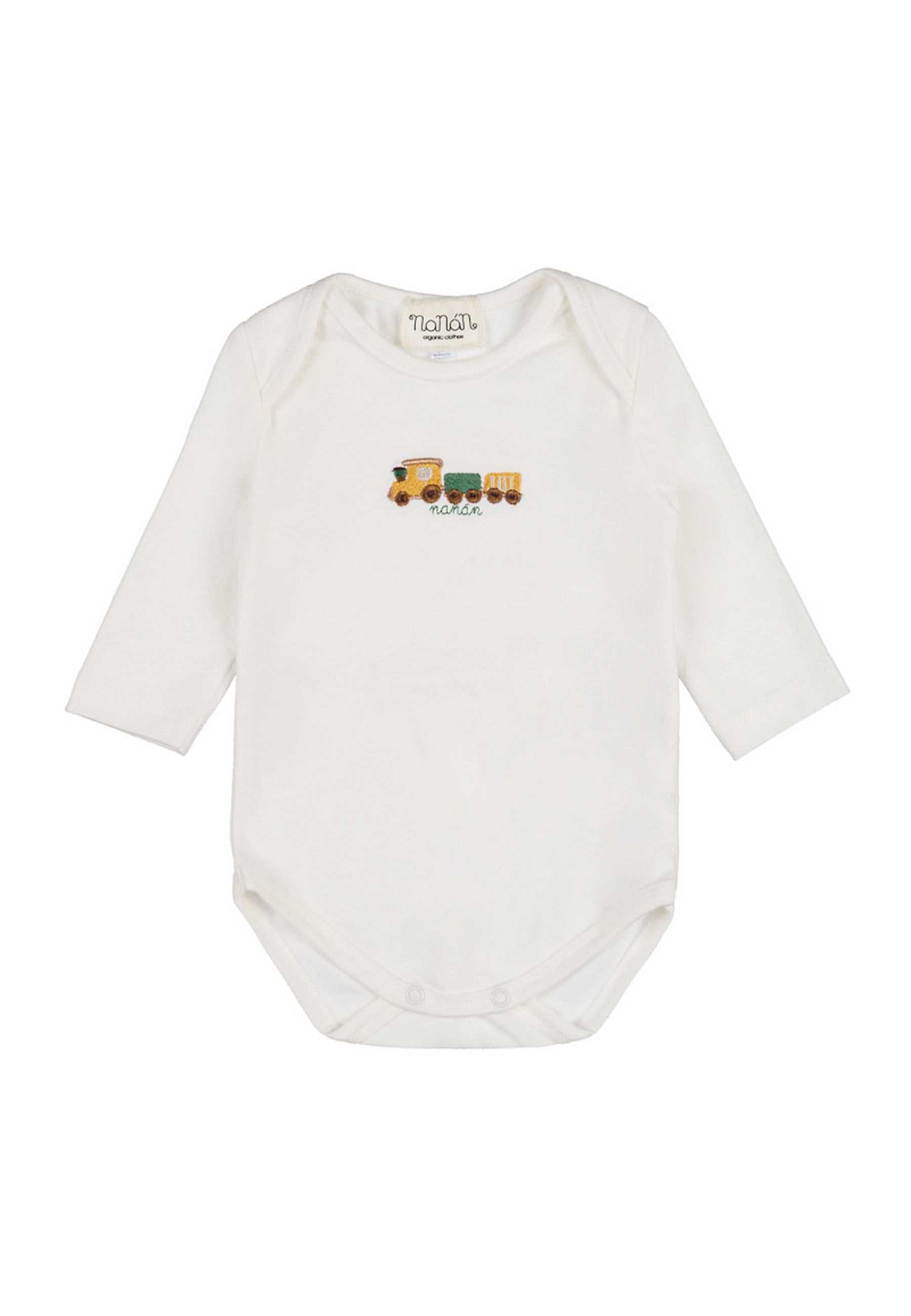 Body bianco a maniche lunghe con trenino