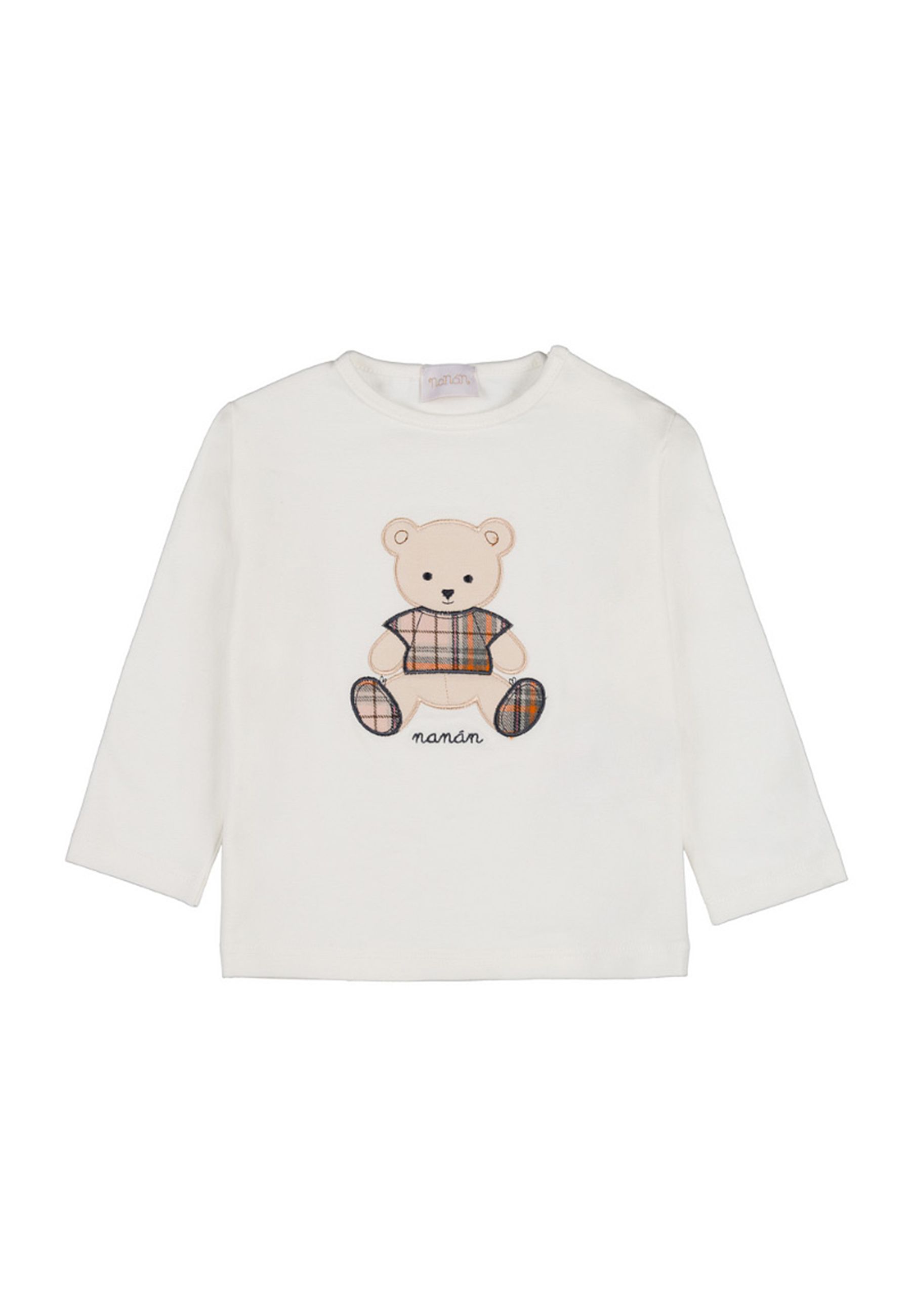 T-shirt girocollo panna con Orsetto