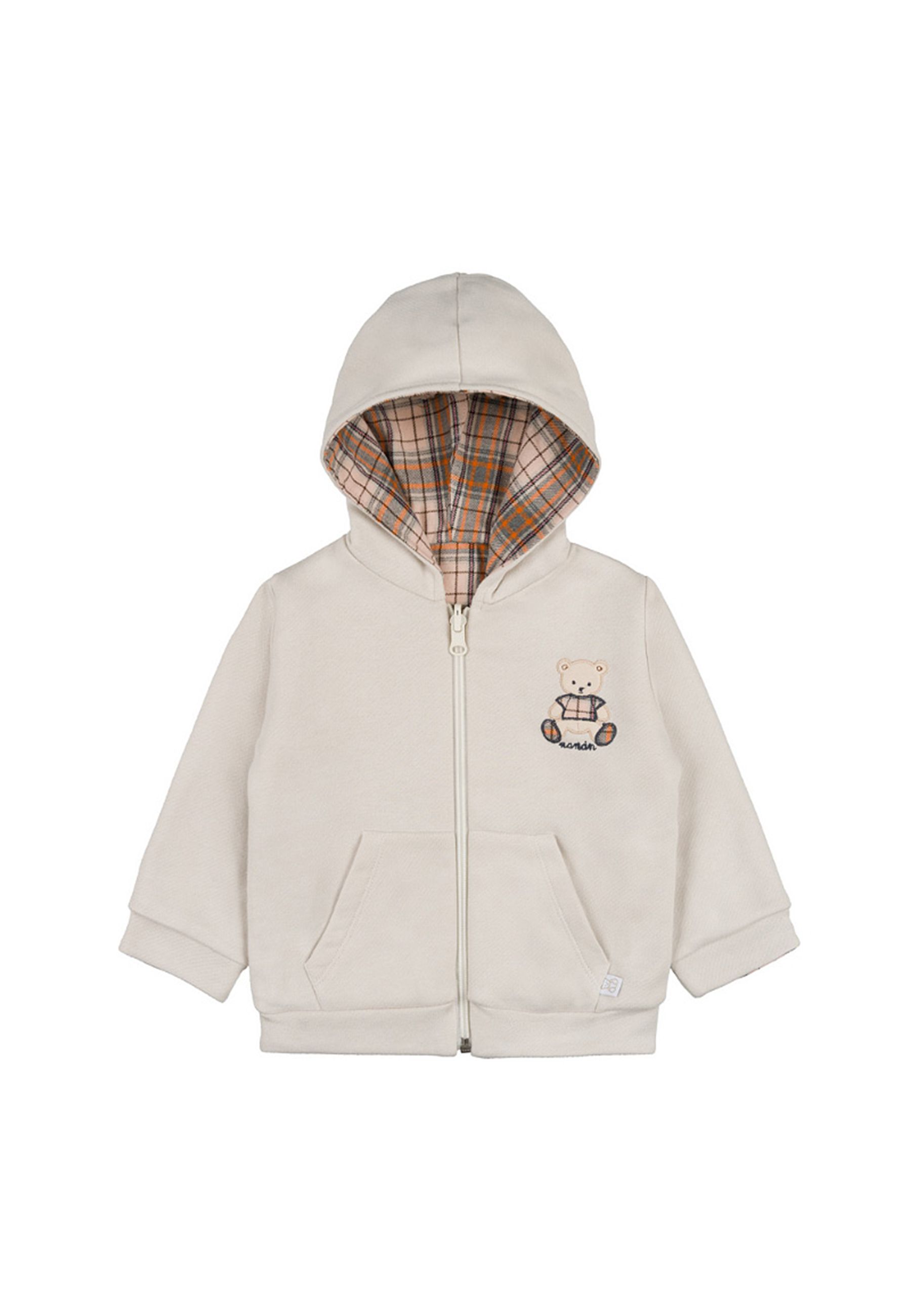 Felpa Reversibile panna con Cappuccio