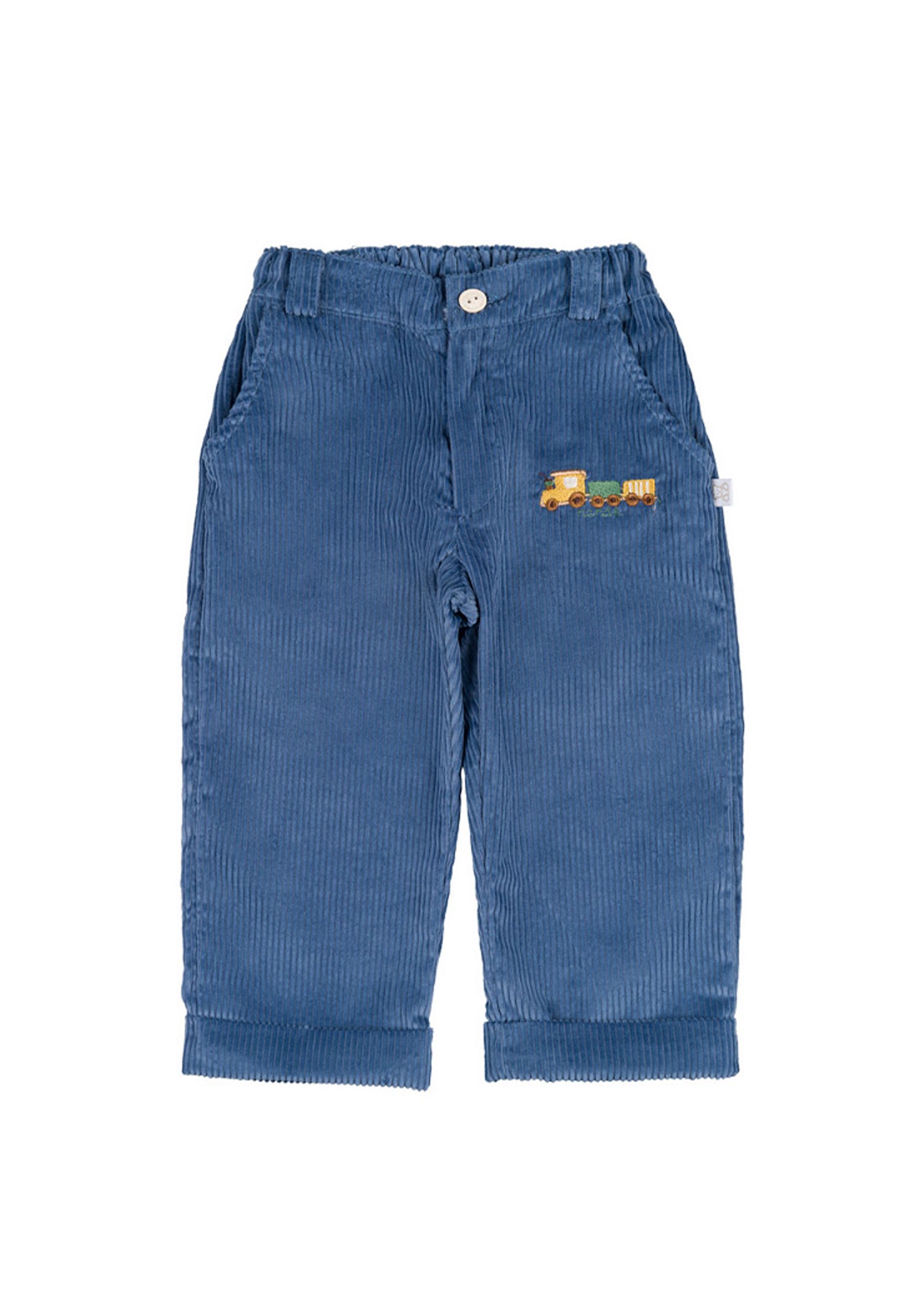 Pantalone blu con trenino