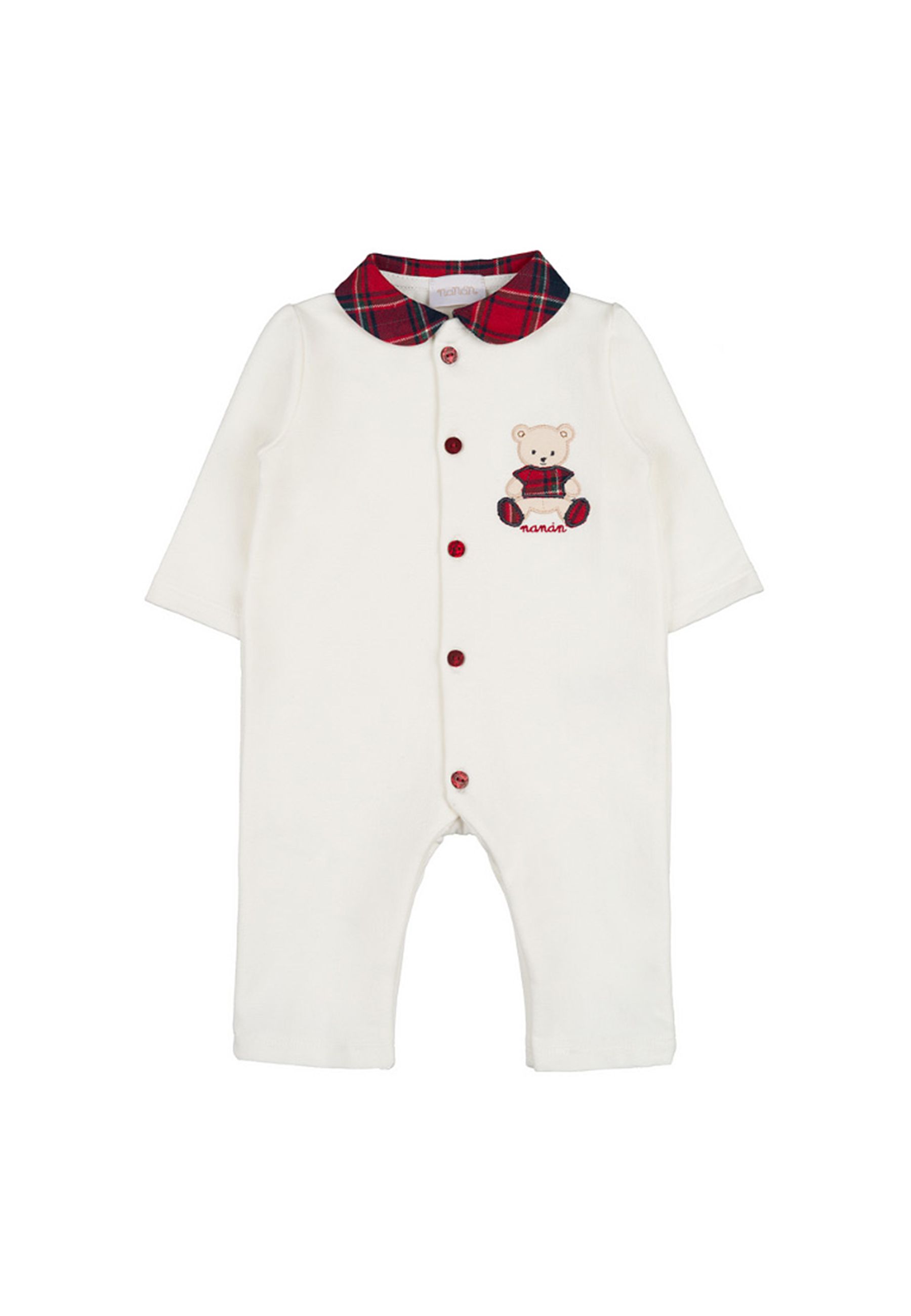 Tutina neonata con colletto tartan
